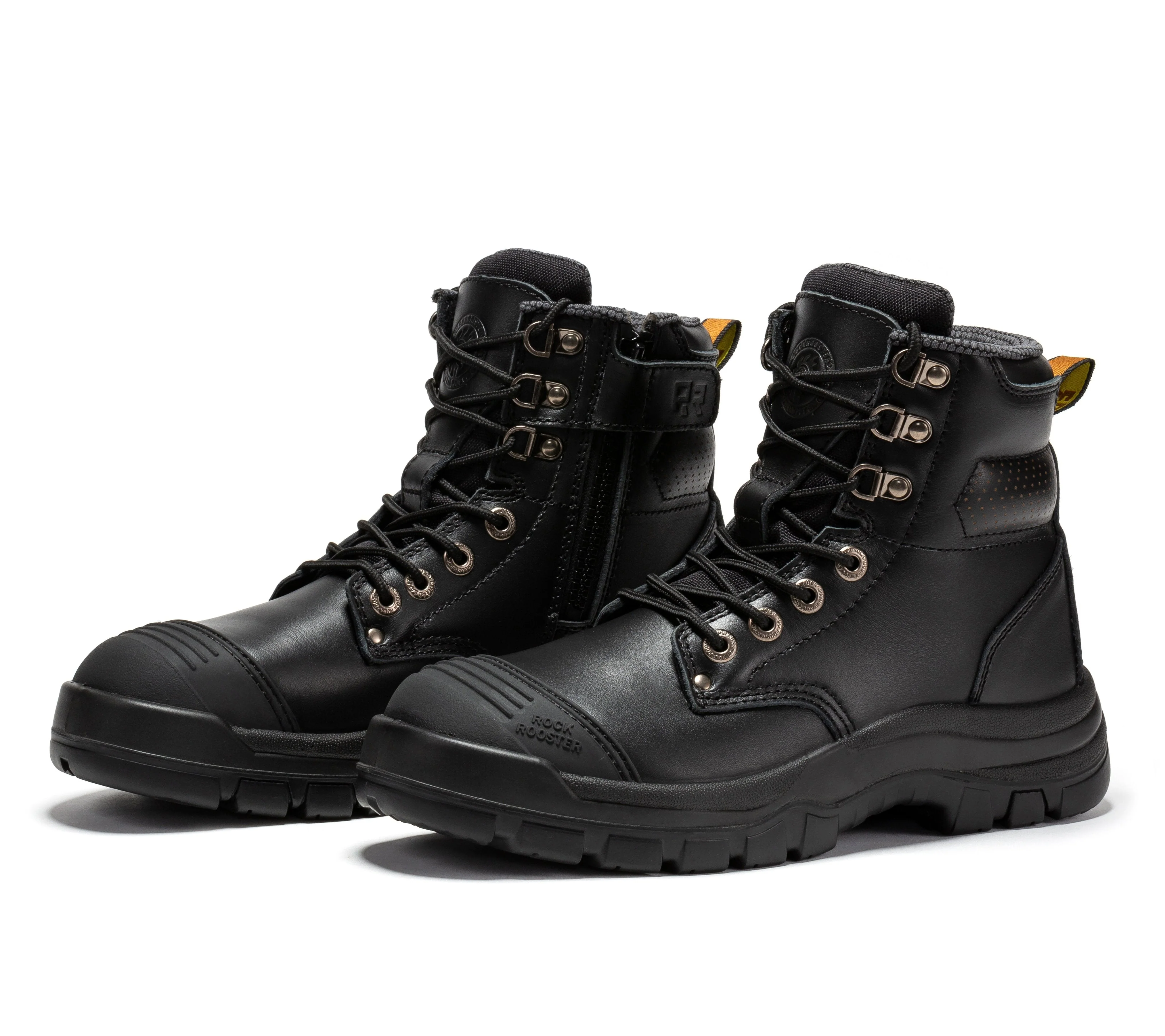 Madison Tan 6 inch Zip-sided Steel Toe Leather Work Boots AK052 - Image 13