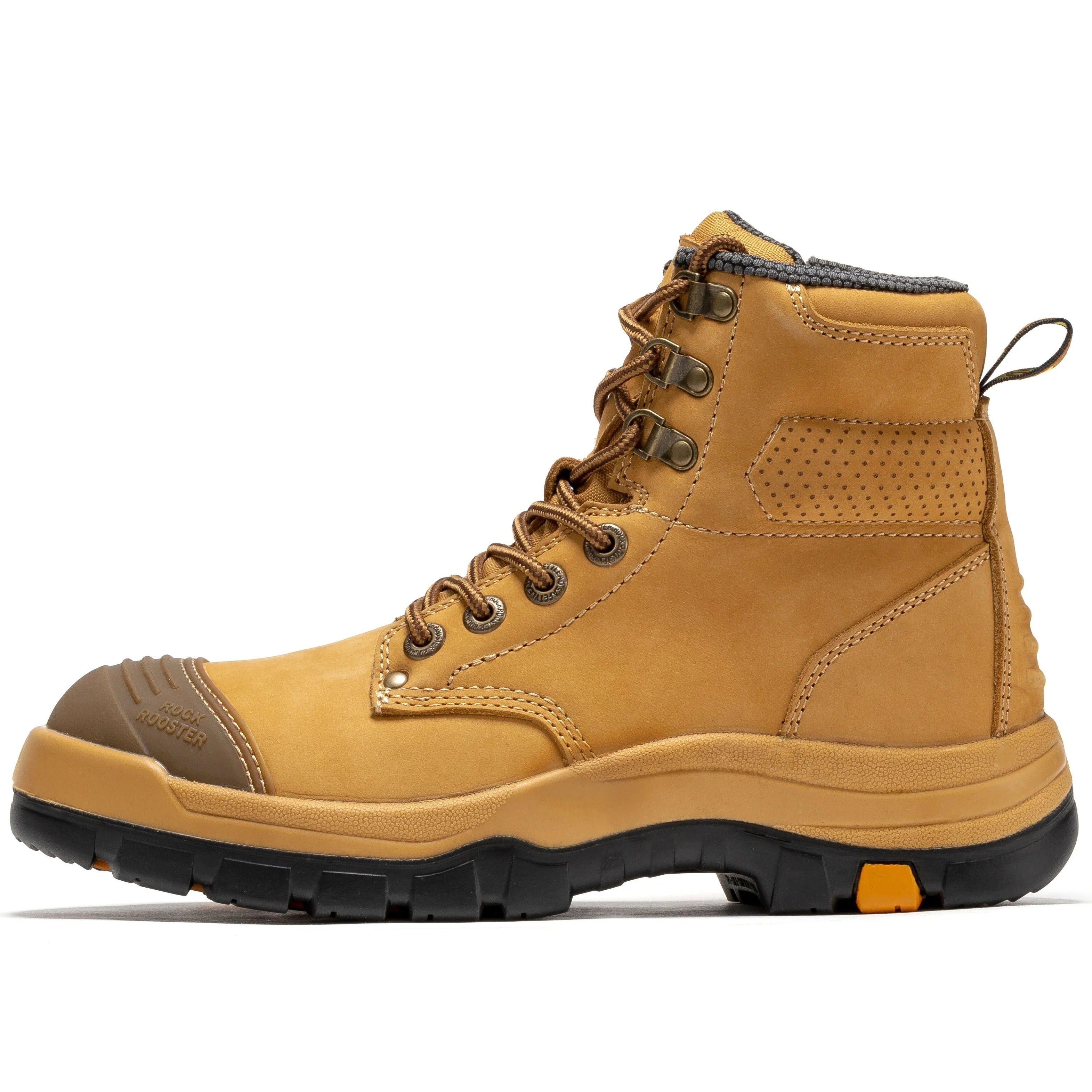 Madison Tan 6 inch Zip-sided Steel Toe Leather Work Boots AK052 - Image 3
