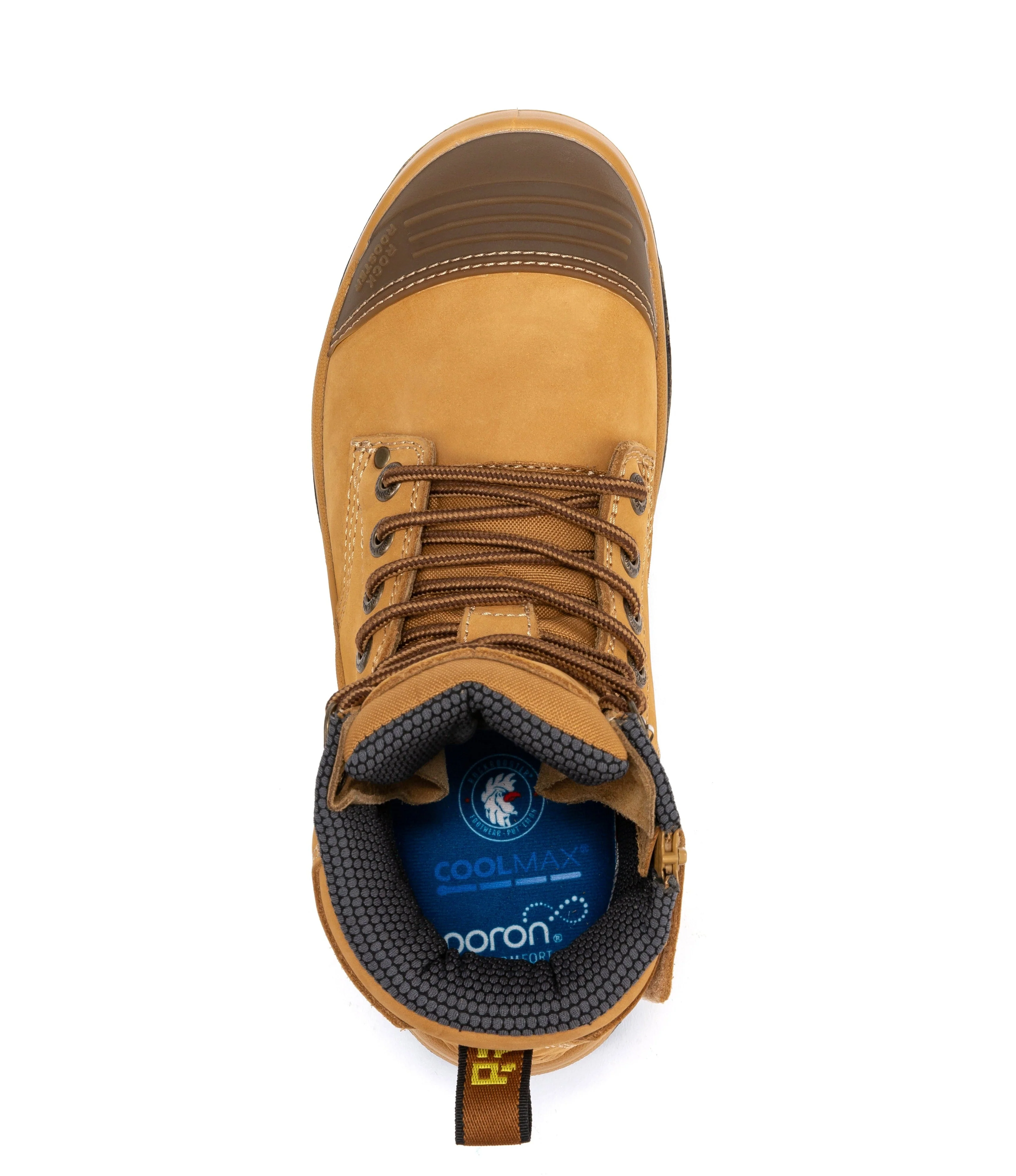 Madison Tan 6 inch Zip-sided Steel Toe Leather Work Boots AK052 - Image 7
