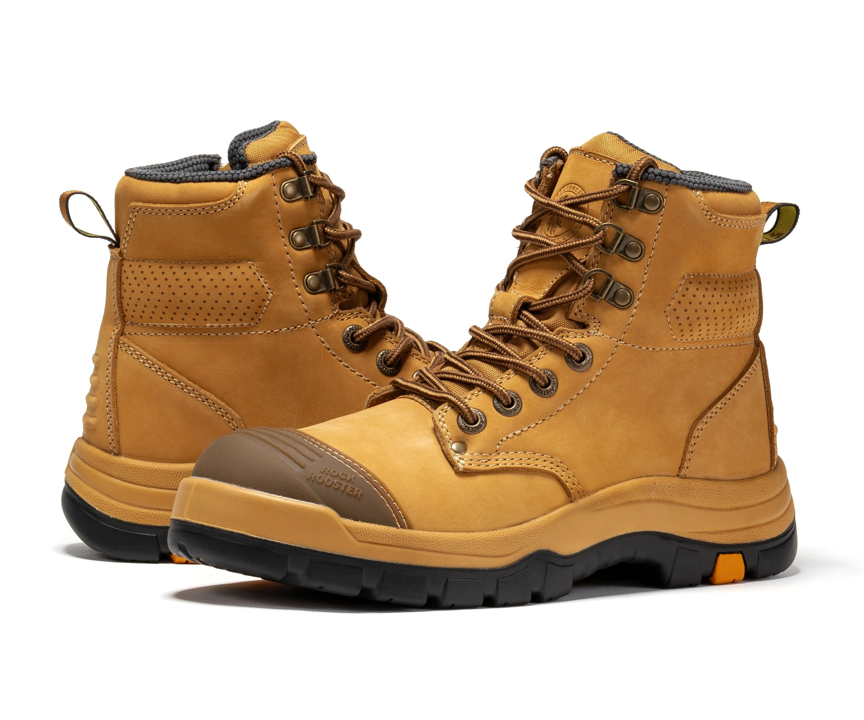 Madison Tan 6 inch Zip-sided Steel Toe Leather Work Boots AK052 - Image 8