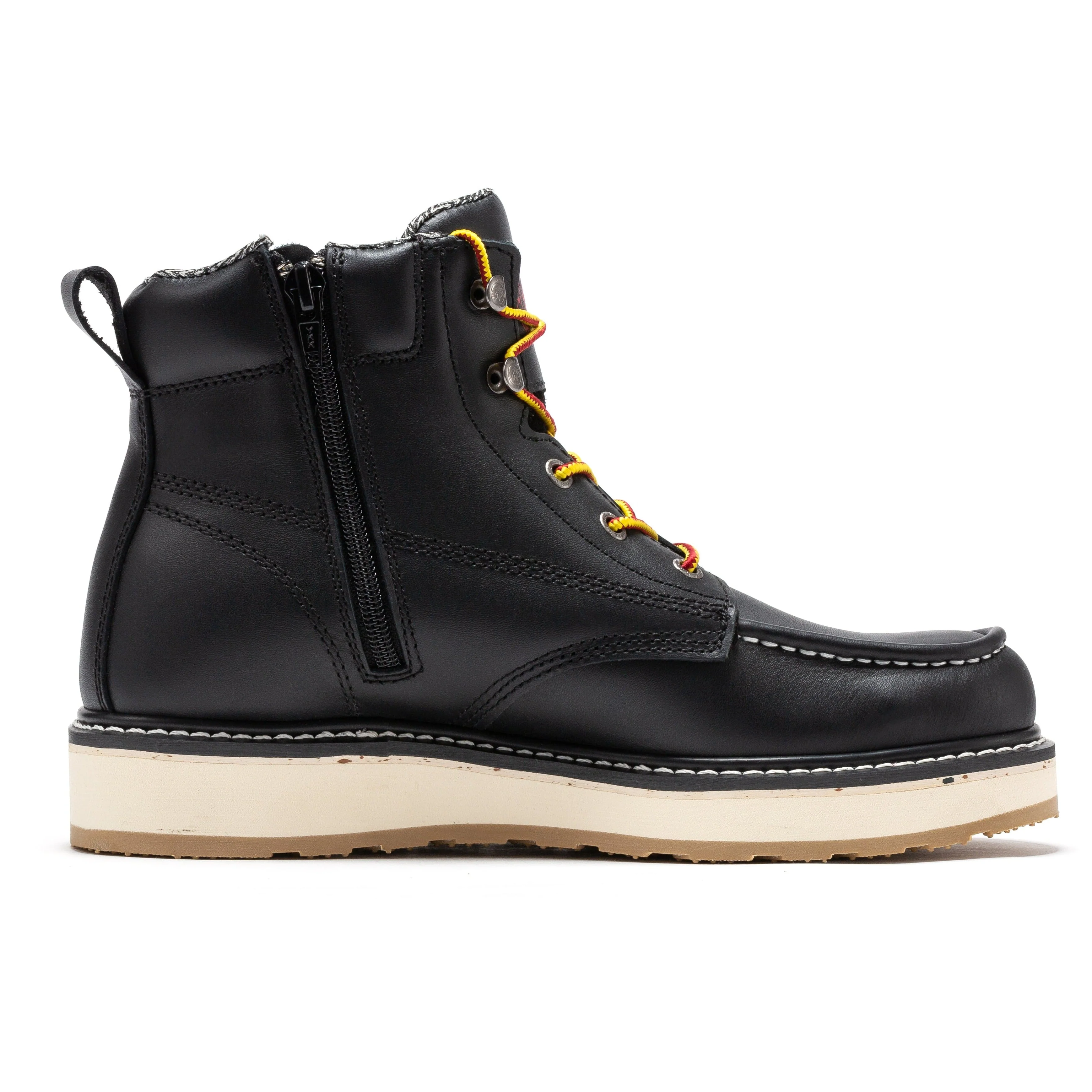 Magnolia Men's 6 inch Black Soft Toe Zip Sided Wedge Work Boots SAP310 - Image 3