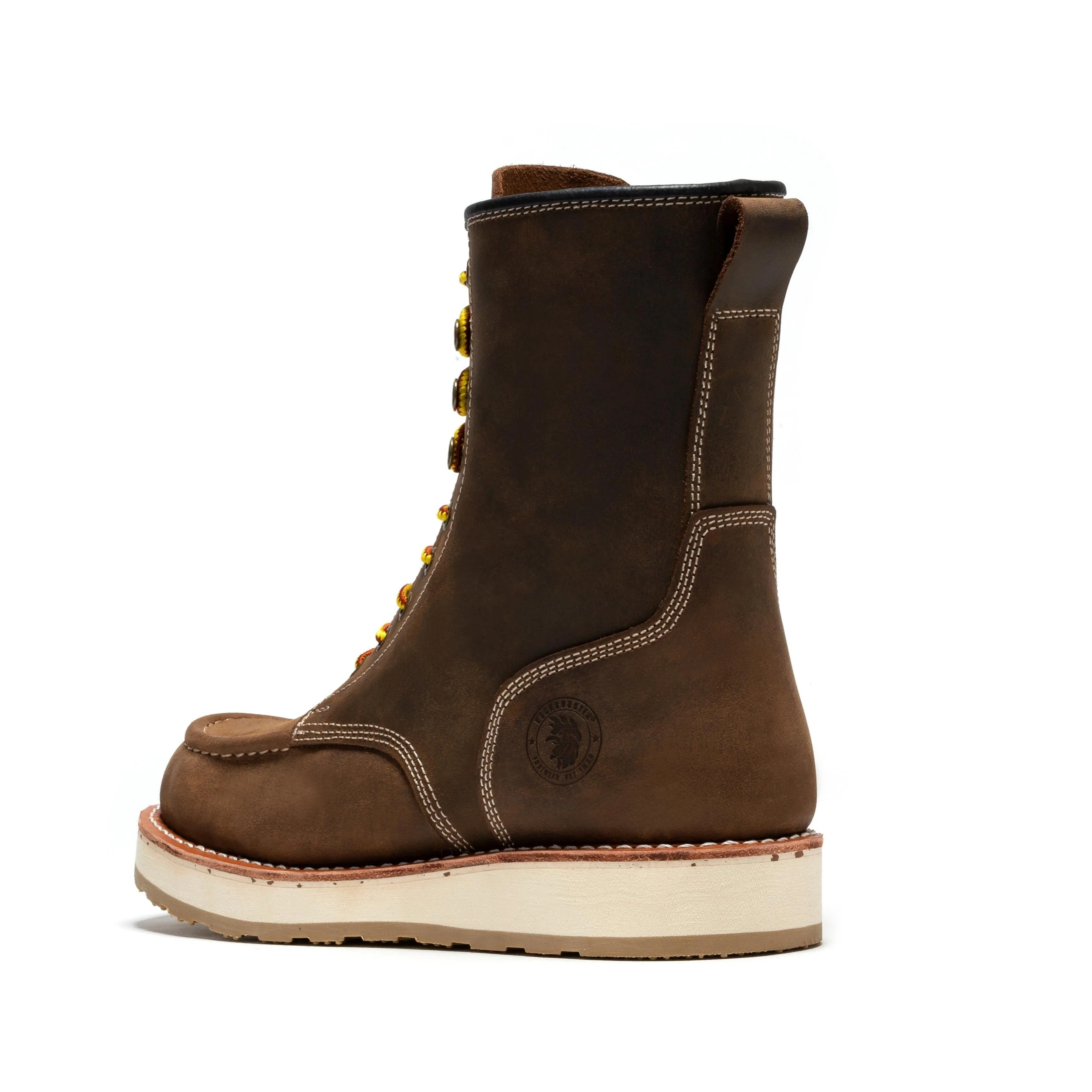 Mantua Men's 8 inch Dark Brown Soft Toe Wedge Work Boots SAP308 - Image 2