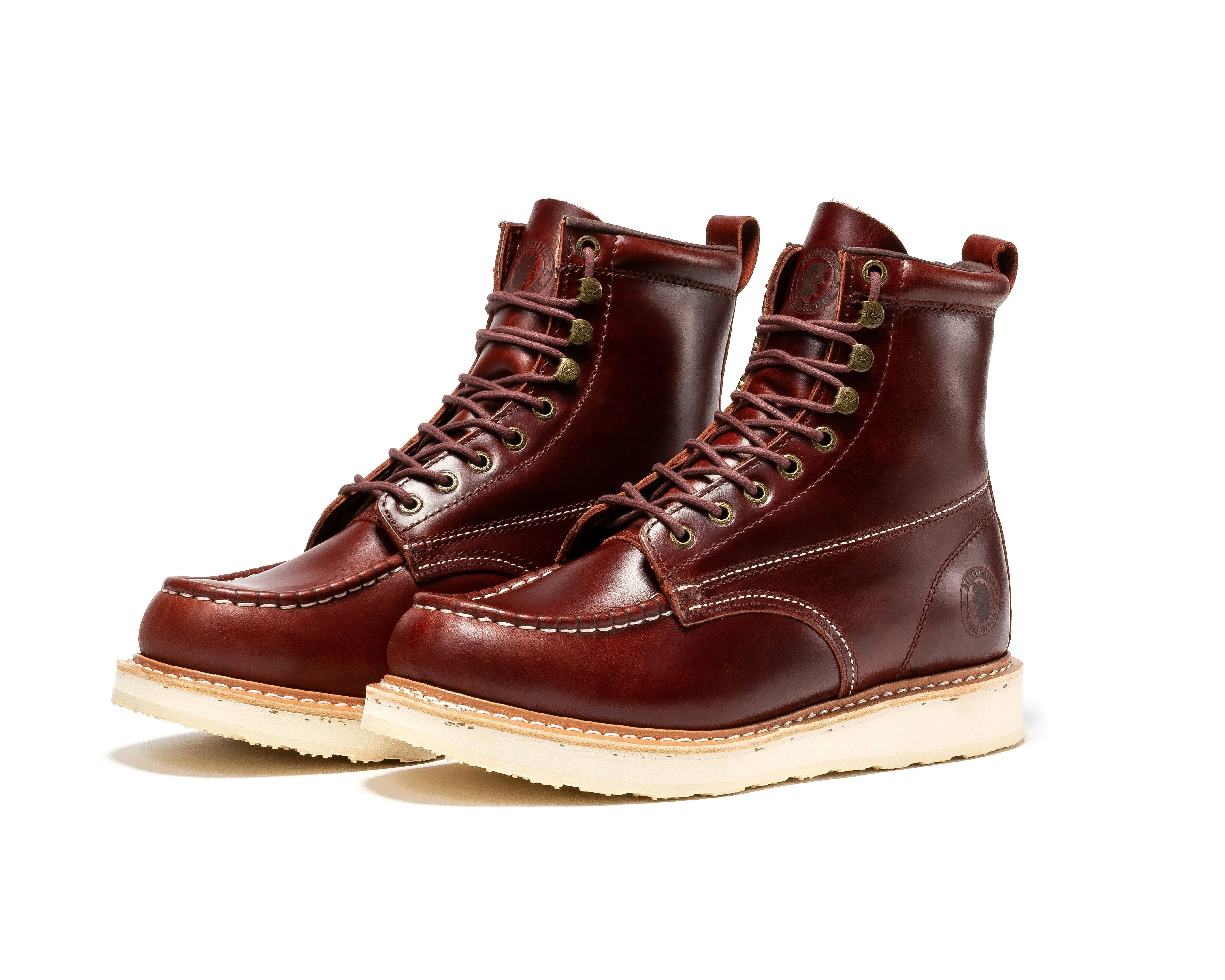 Norwood Cherry Brown Men's 6 inch Soft Toe Wedge Work Boots SAP600 - Image 10