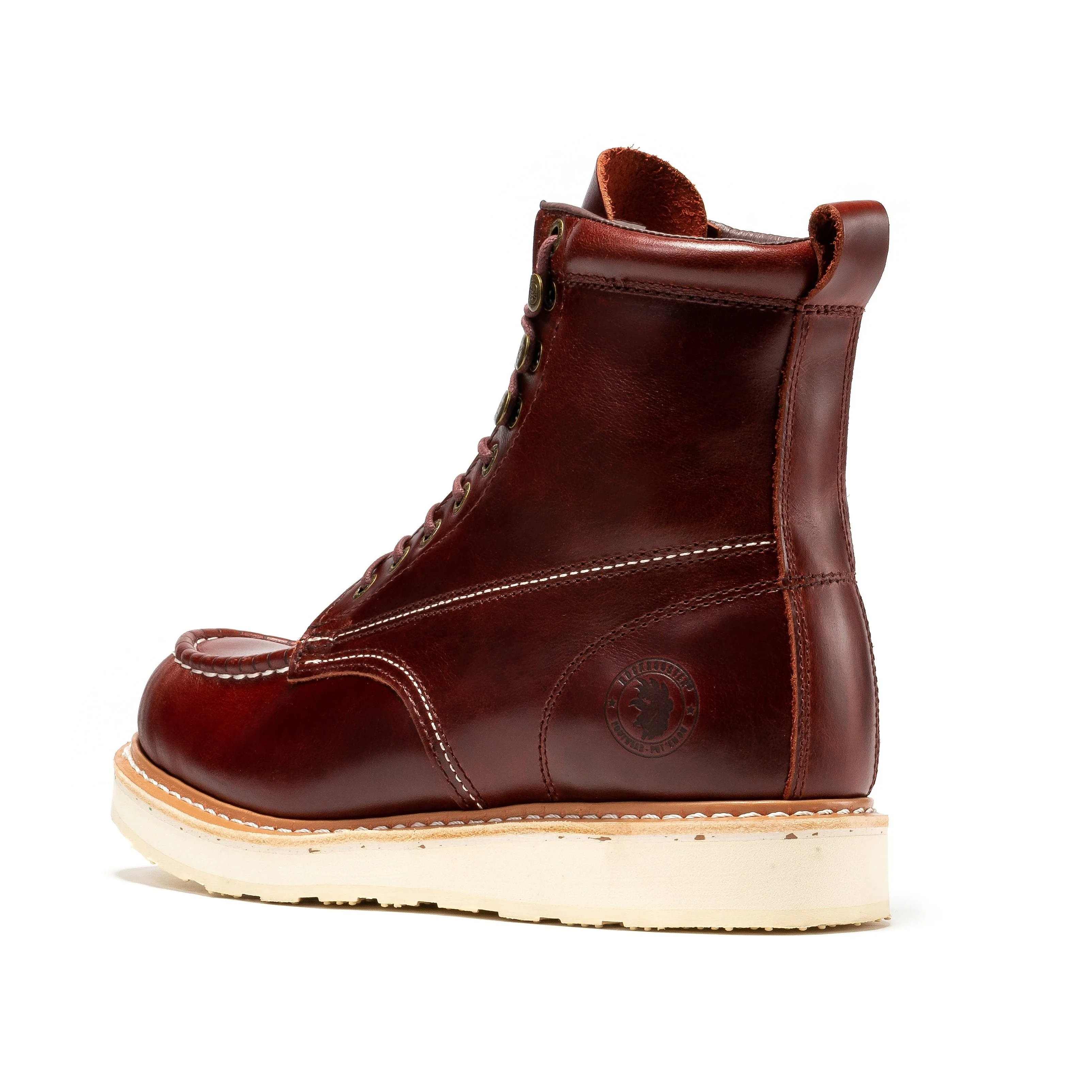 Norwood Cherry Brown Men's 6 inch Soft Toe Wedge Work Boots SAP600 - Image 2