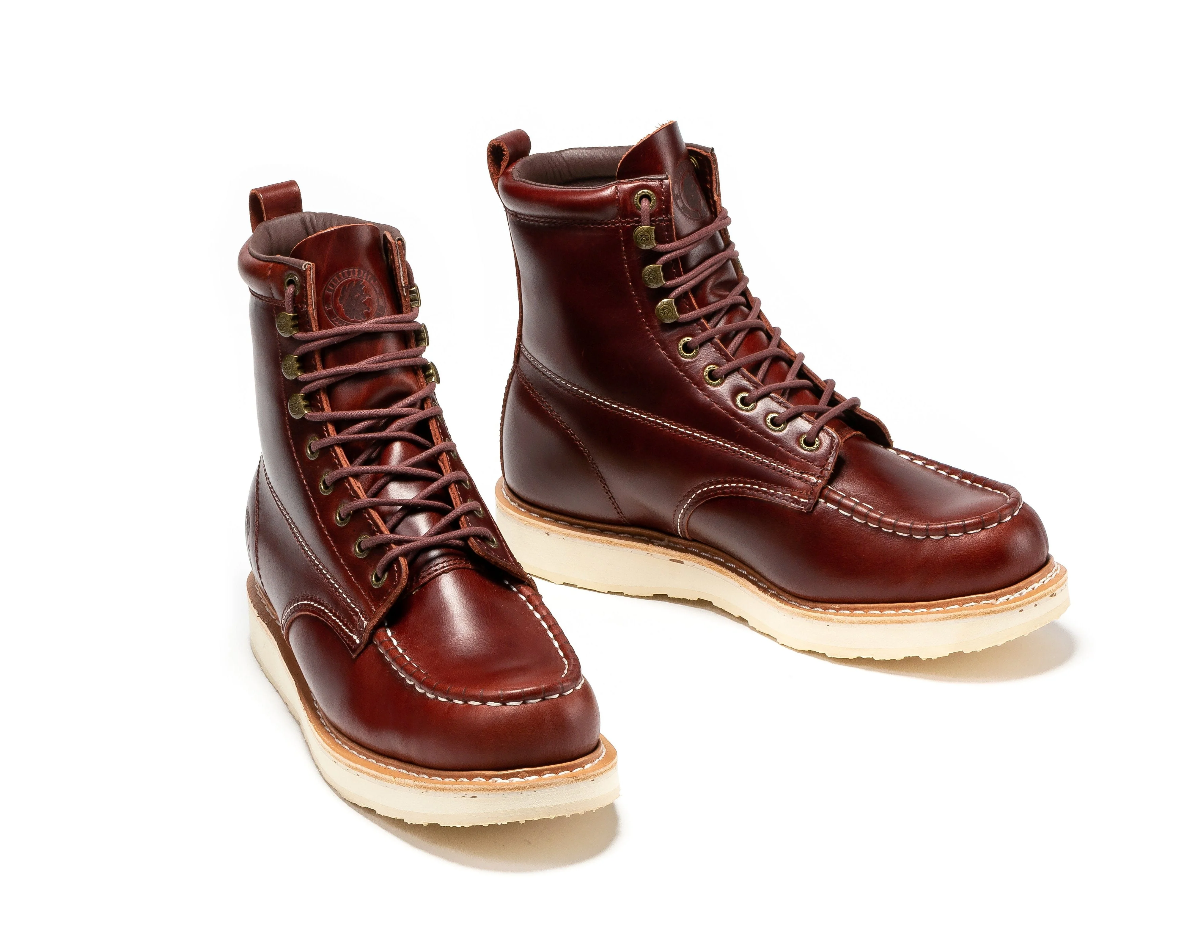 Norwood Cherry Brown Men's 6 inch Soft Toe Wedge Work Boots SAP600 - Image 8