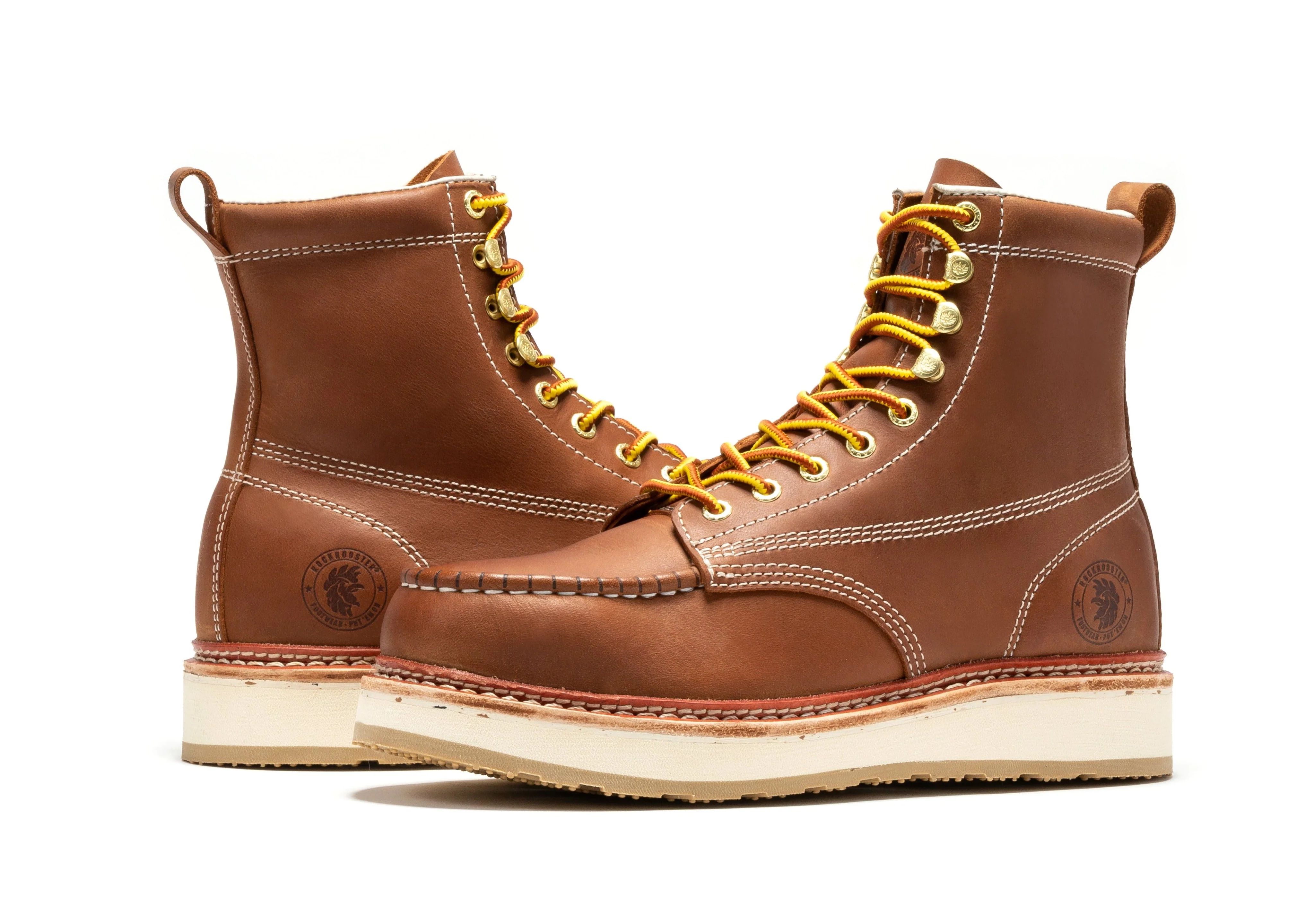 Norwood Men's 6 inch Brown Steel Toe Wedge Work Boots SAP621 - Image 10