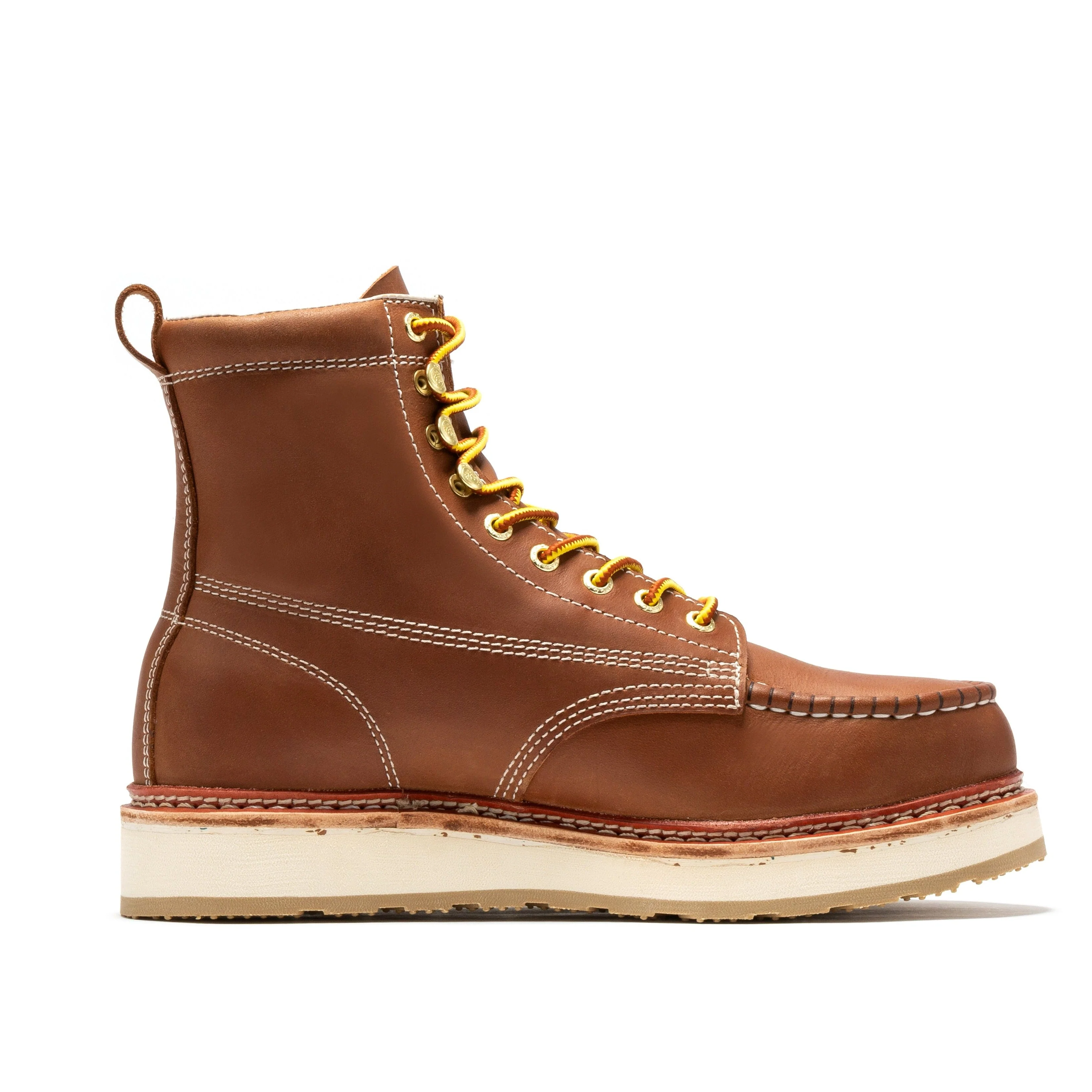Norwood Men's 6 inch Brown Steel Toe Wedge Work Boots SAP621 - Image 3