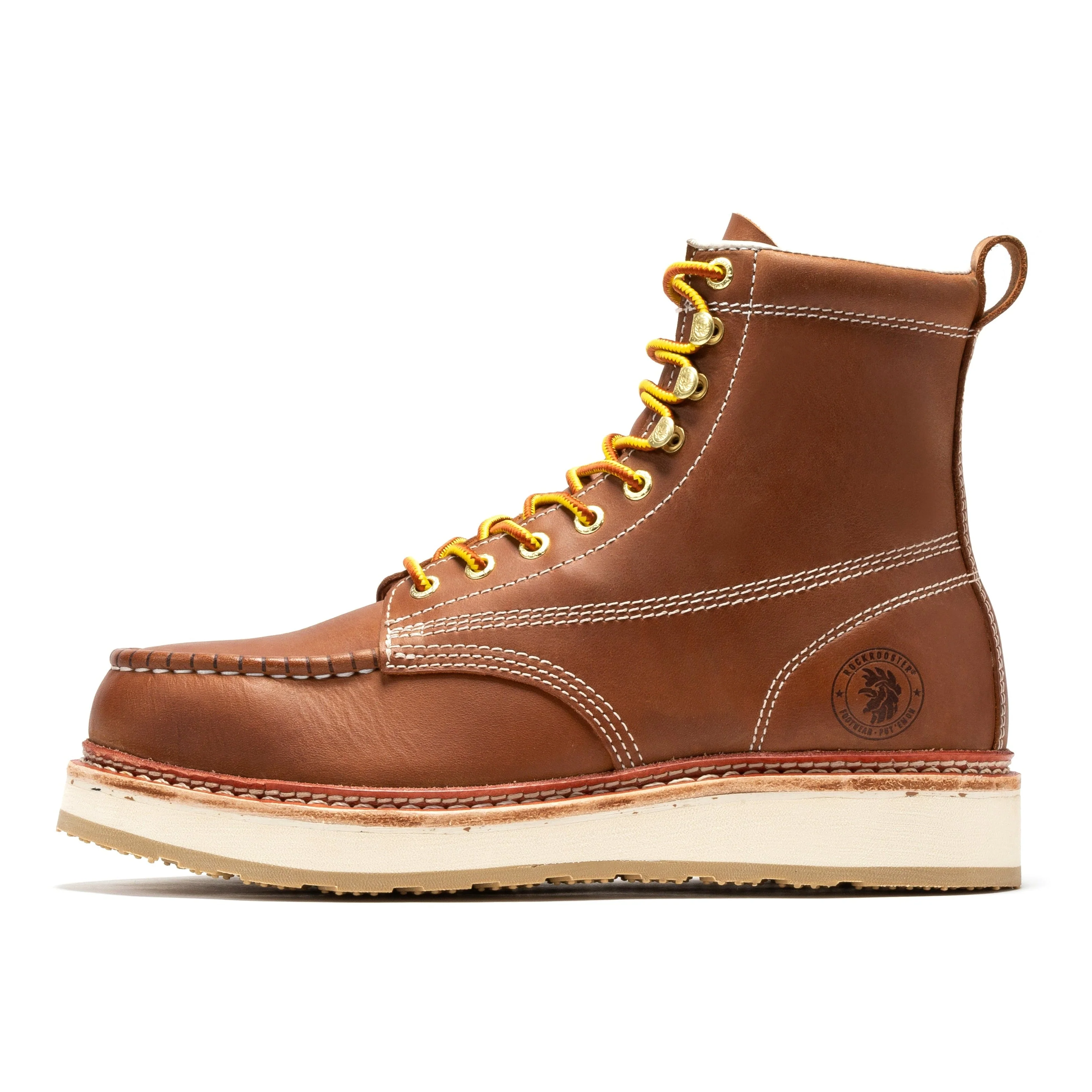 Norwood Men's 6 inch Brown Steel Toe Wedge Work Boots SAP621 - Image 4