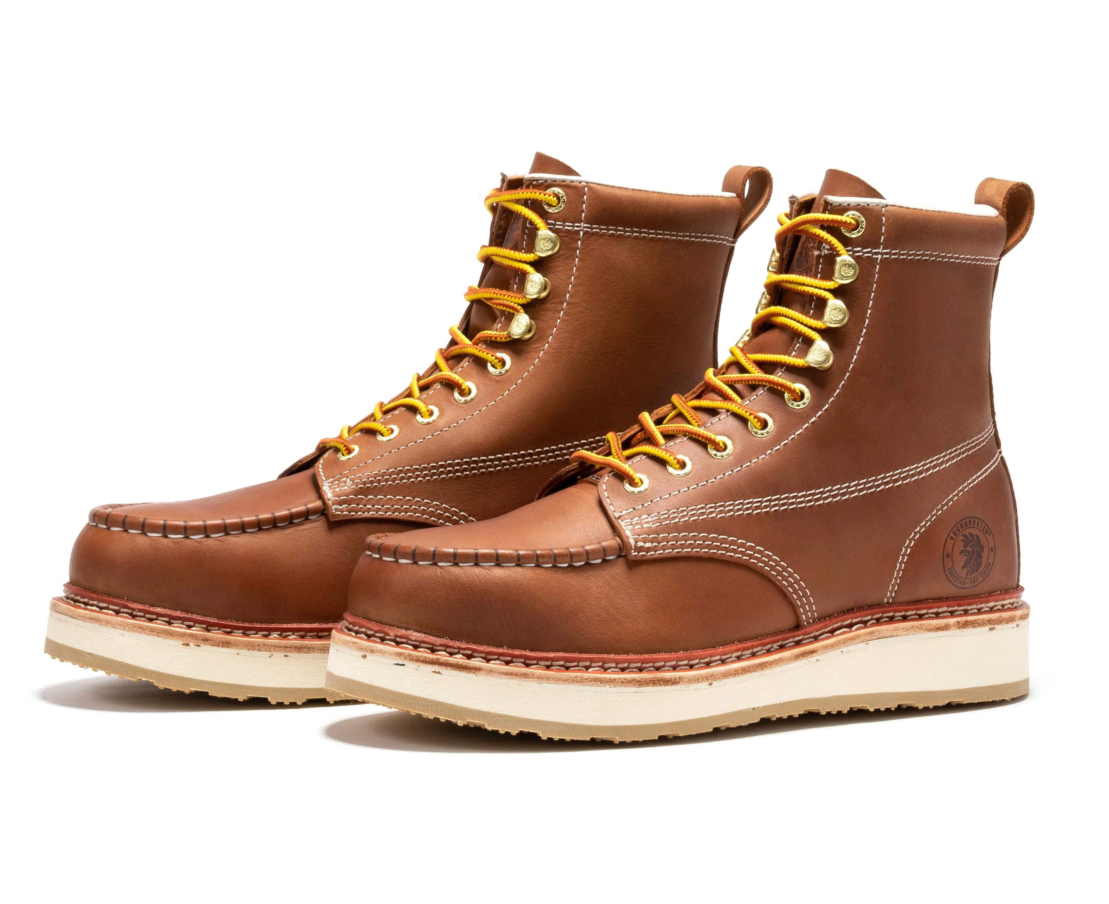 Norwood Men's 6 inch Brown Steel Toe Wedge Work Boots SAP621 - Image 9