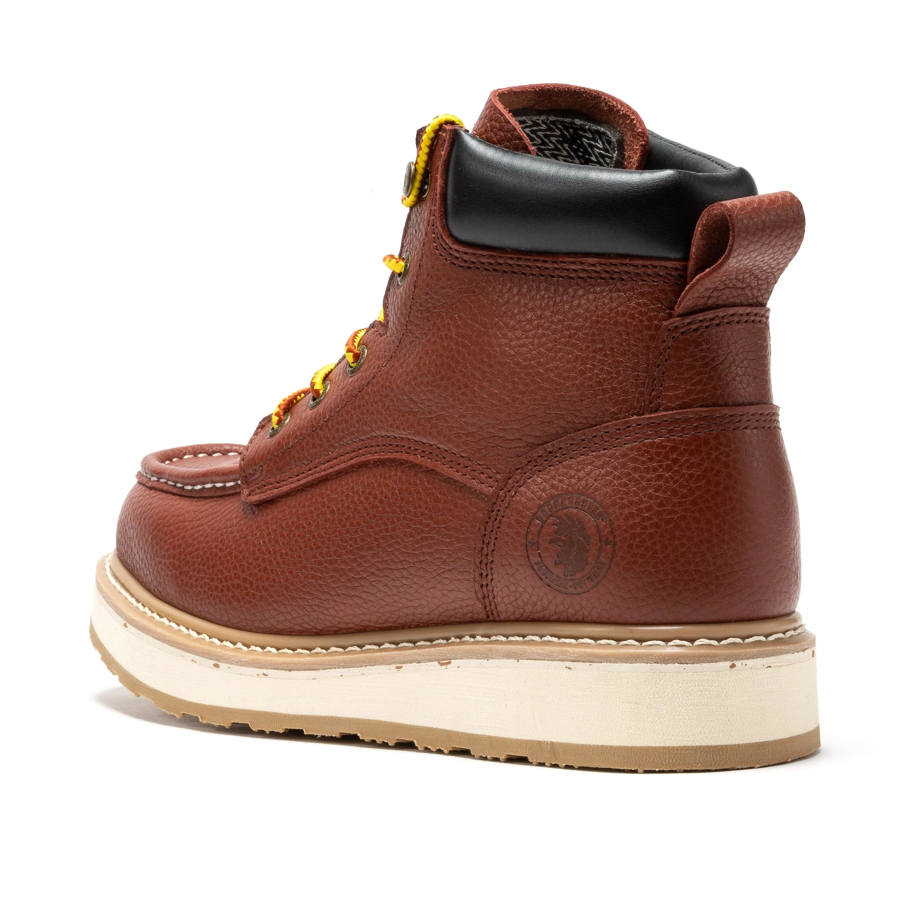 Walker Men's 6 Inch Brown Soft Toe Wedge Work Boots SAP360 - Image 2