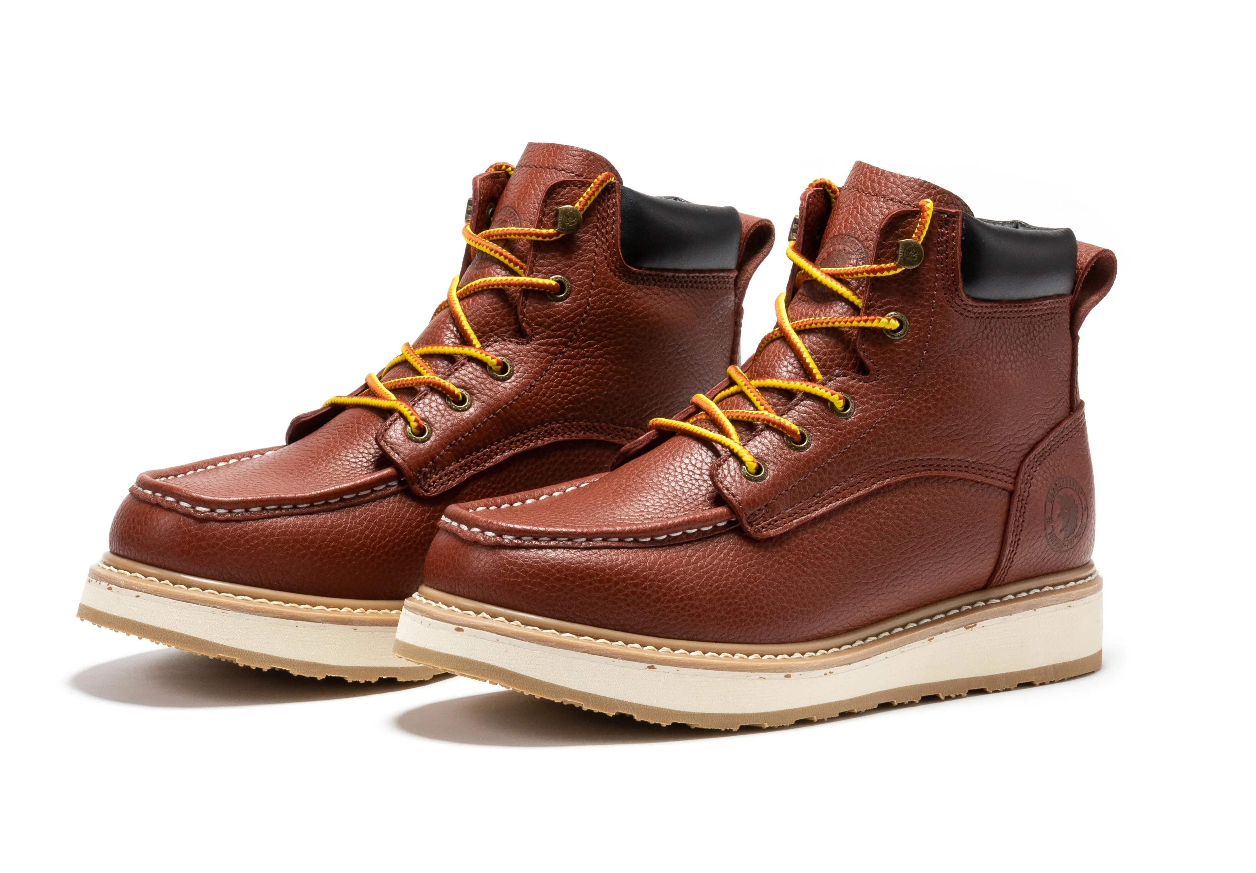 Walker Men's 6 Inch Brown Soft Toe Wedge Work Boots SAP360 - Image 9