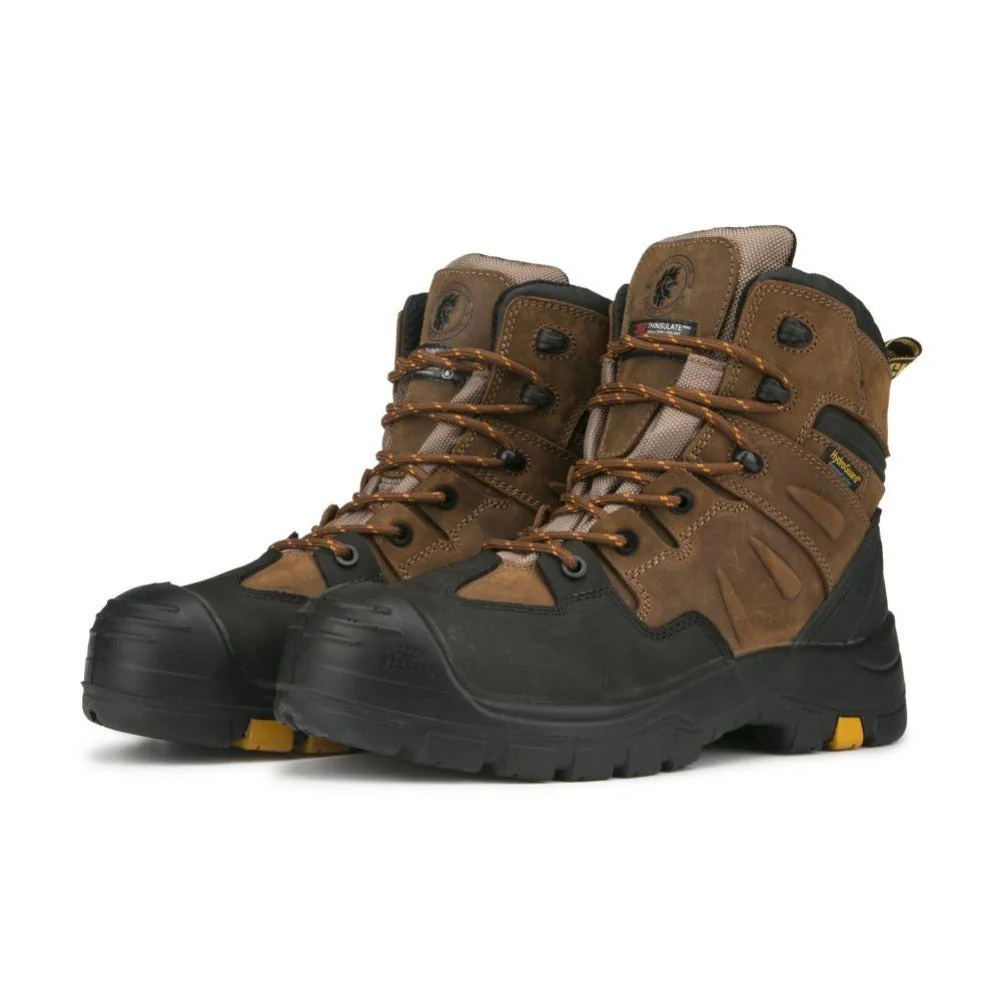 Woodland Brown 6 inch Waterproof Safety Toe Leather Work Boots AK669 - Image 2