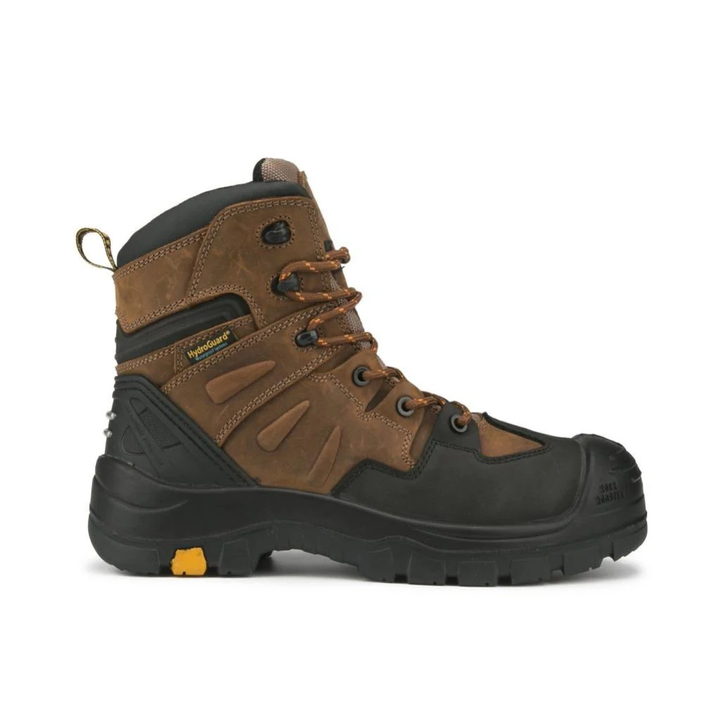 Woodland Brown 6 inch Waterproof Safety Toe Leather Work Boots AK669 - Image 4