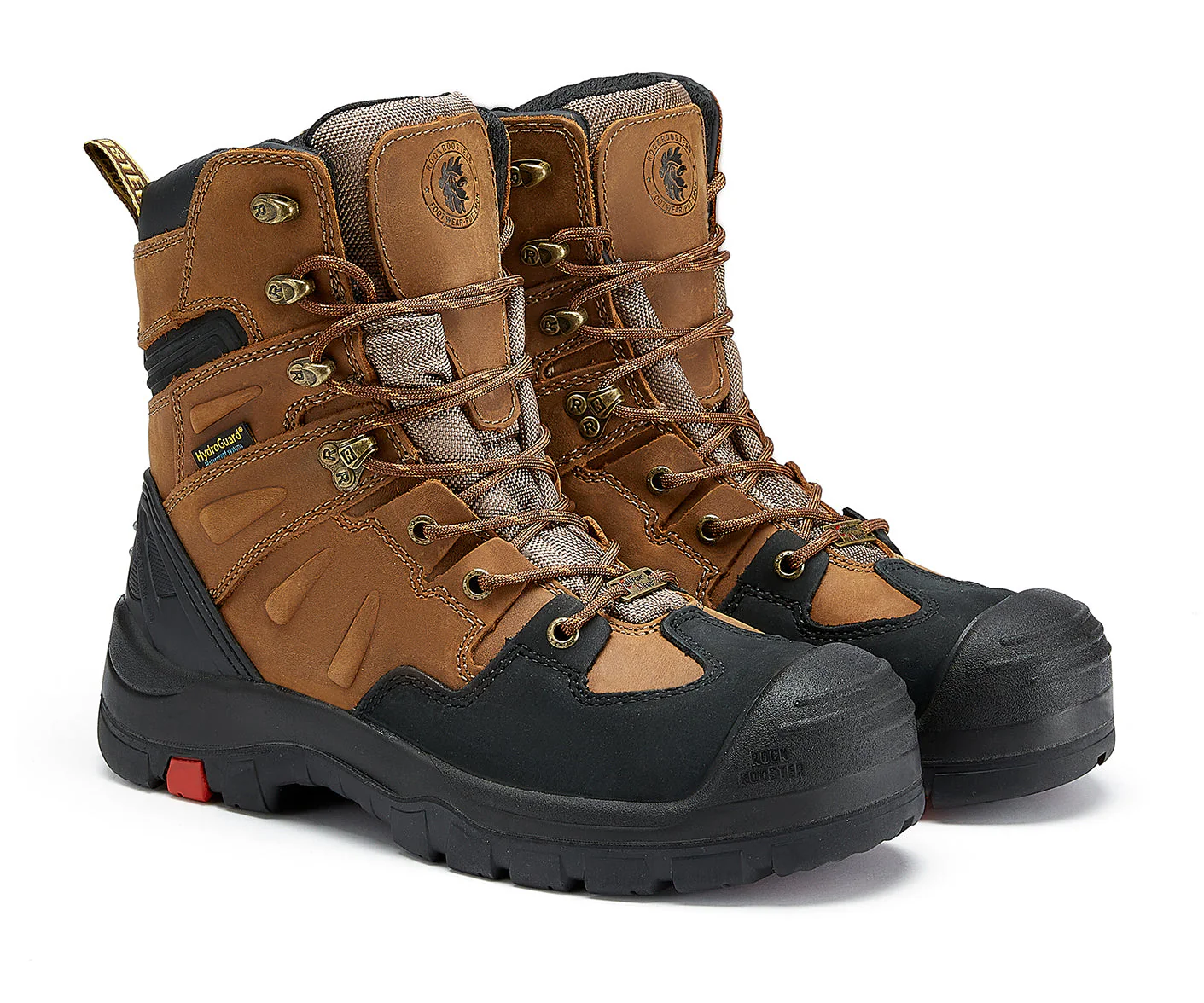 Woodland Men's 8 inch Brown Work Boots, Composite Toe, Slip Resistant, Electrical Hazard Protection, Rubber outsole AK869 - Image 2
