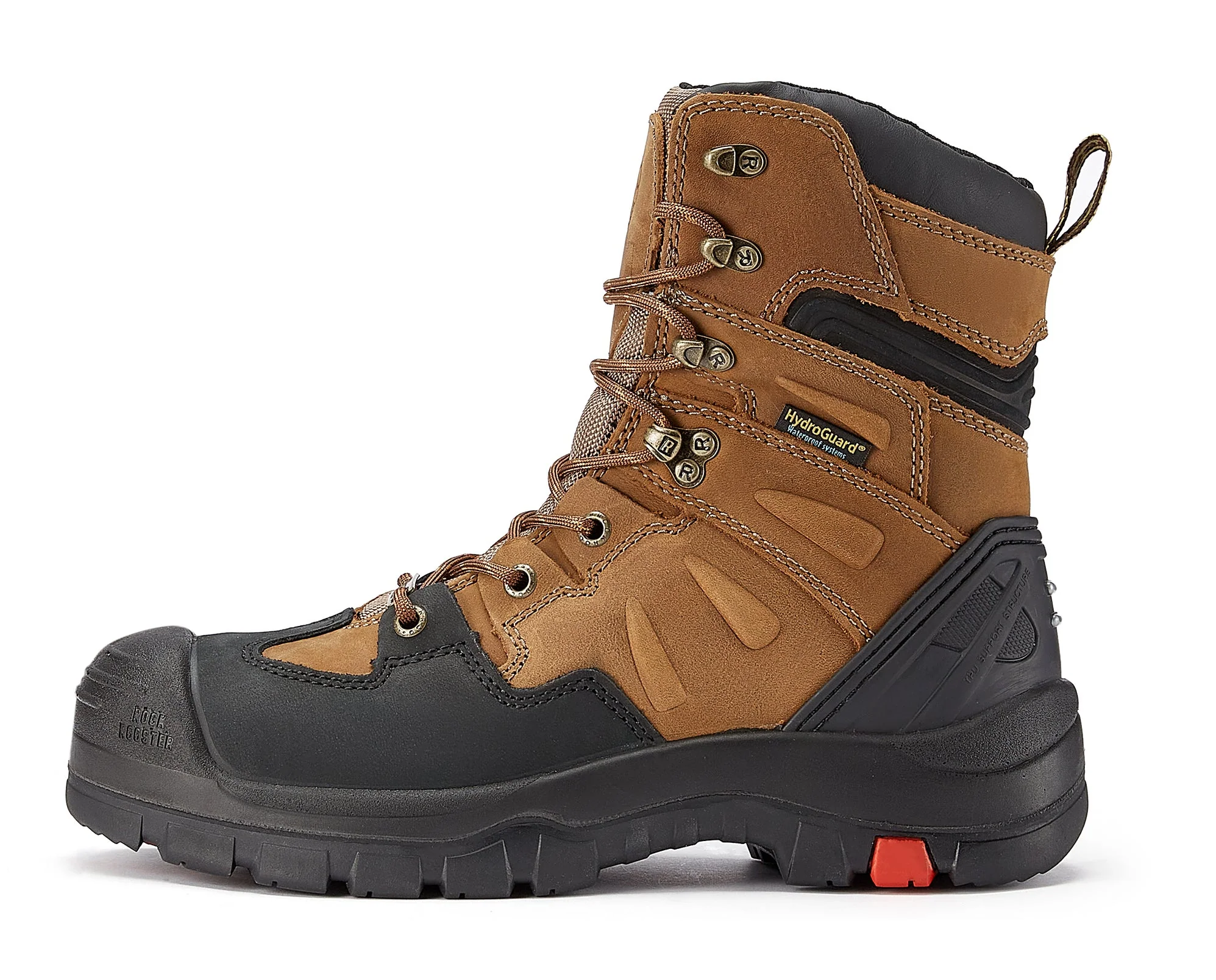 Woodland Men's 8 inch Brown Work Boots, Composite Toe, Slip Resistant, Electrical Hazard Protection, Rubber outsole AK869 - Image 4