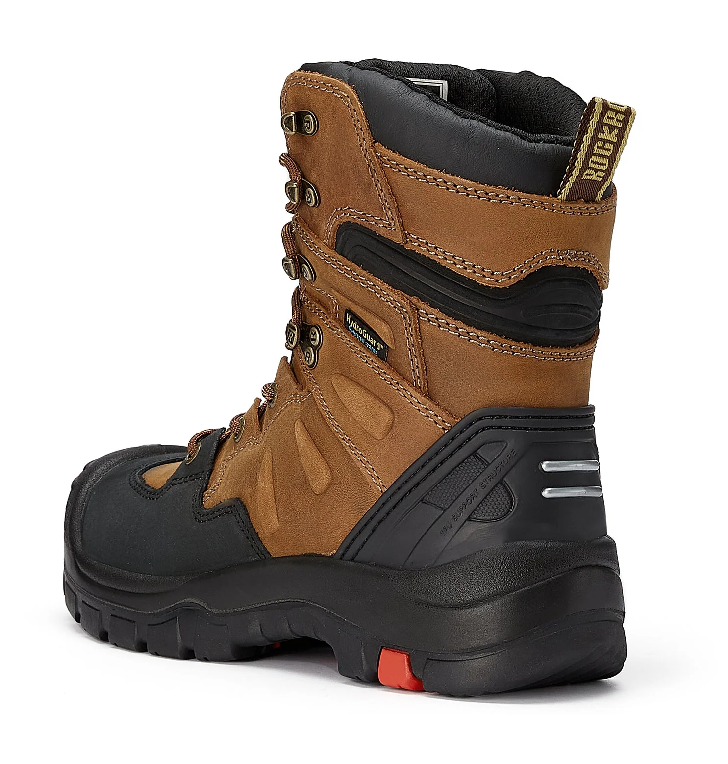 Woodland Men's 8 inch Brown Work Boots, Composite Toe, Slip Resistant, Electrical Hazard Protection, Rubber outsole AK869 - Image 5