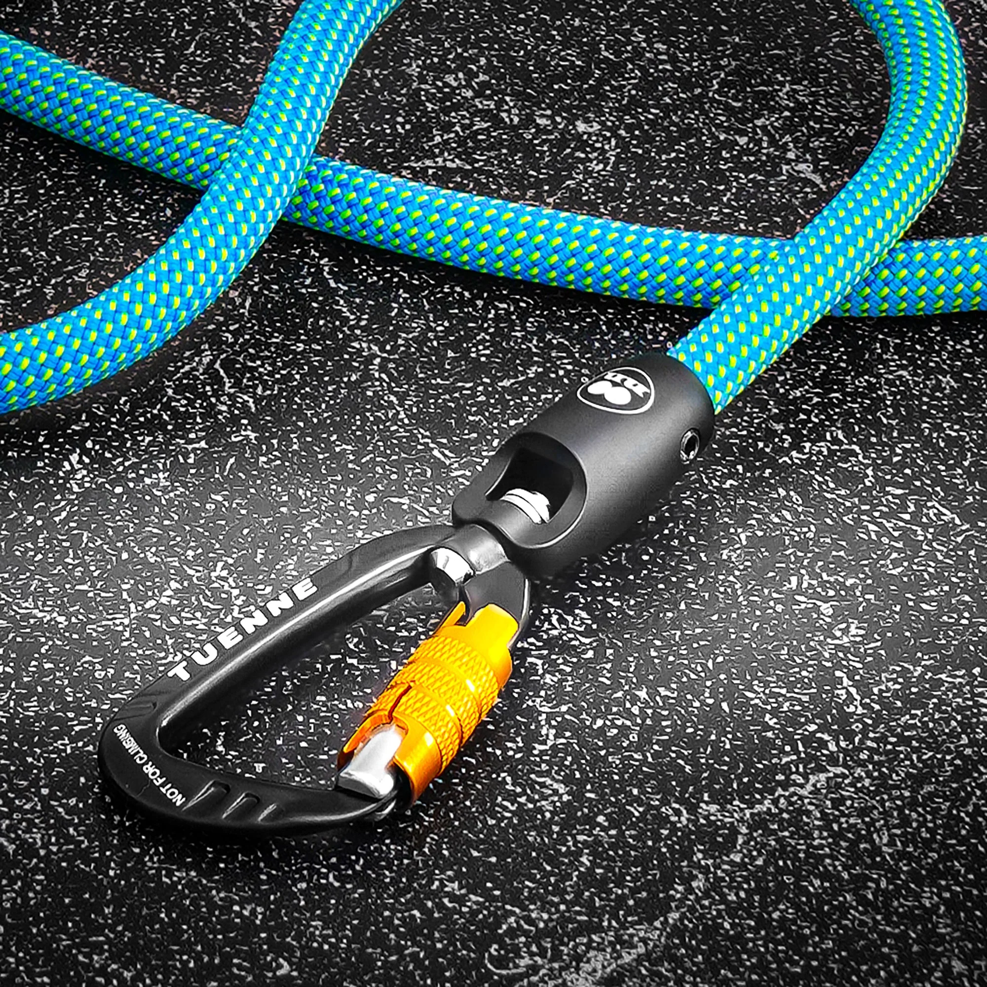Rope Dog Leash with Auto-Locking Carabiner – 9.4mm Dry-Treated | Ion Blue - Image 3