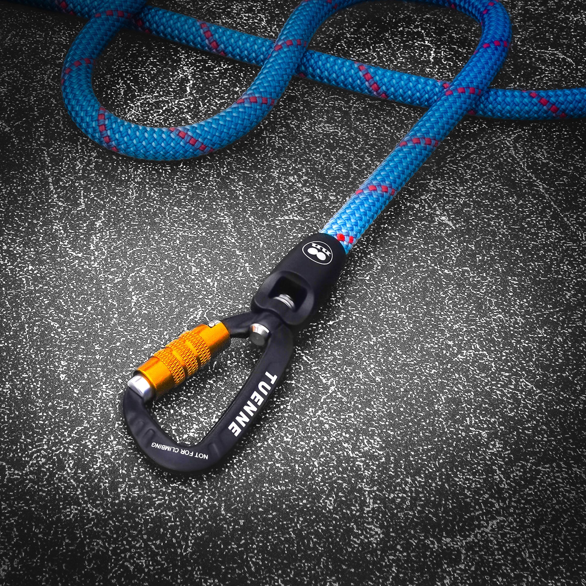 Rope Dog Leash with Auto-Locking Carabiner – 9.5mm Mammut Rope | Marine Blue - Image 2