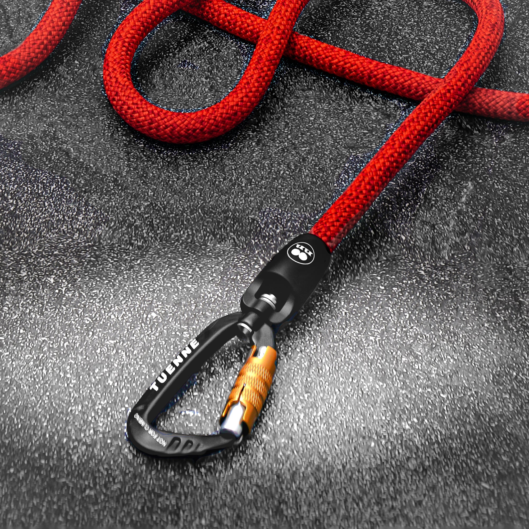 Rope Dog Leash with Auto-Locking Carabiner – 9.8mm Mammut | Blood Red - Image 3