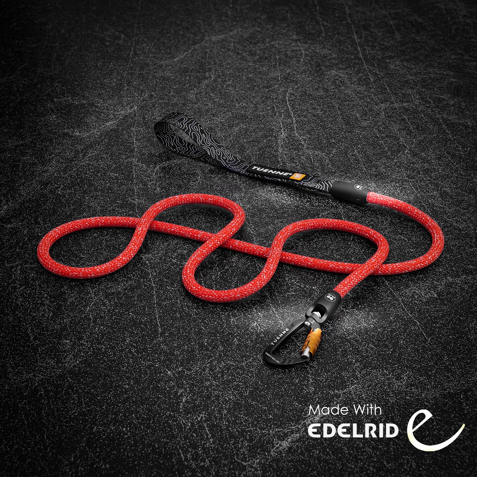 Rope Dog Leash with Auto-Locking Carabiner – 9.8mm Mesa Red