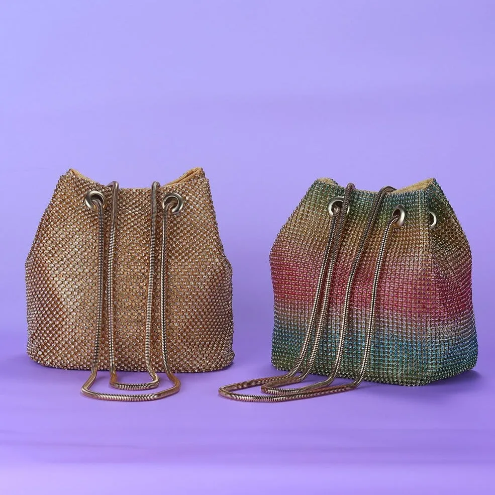 Roxie Gold Rhinestone Handbag - Image 3