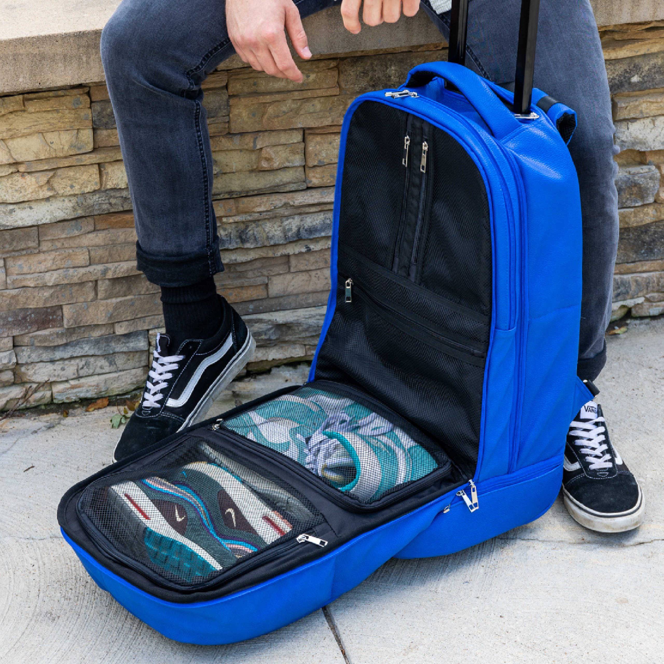 Royal Blue Leather Carry-On Roller Bag (Only 150 Made) - Image 2