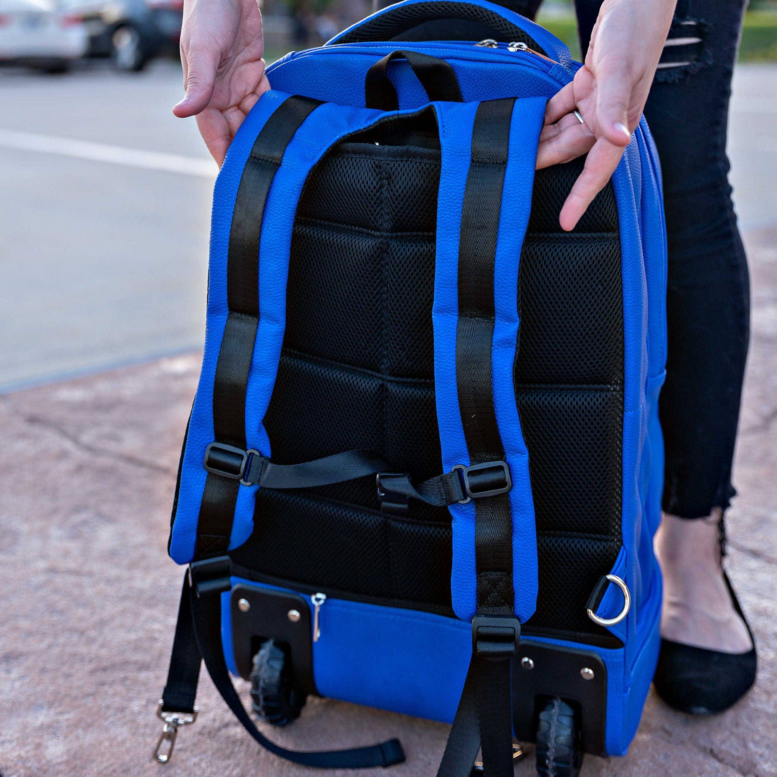 Royal Blue Leather Carry-On Roller Bag (Only 150 Made) - Image 6