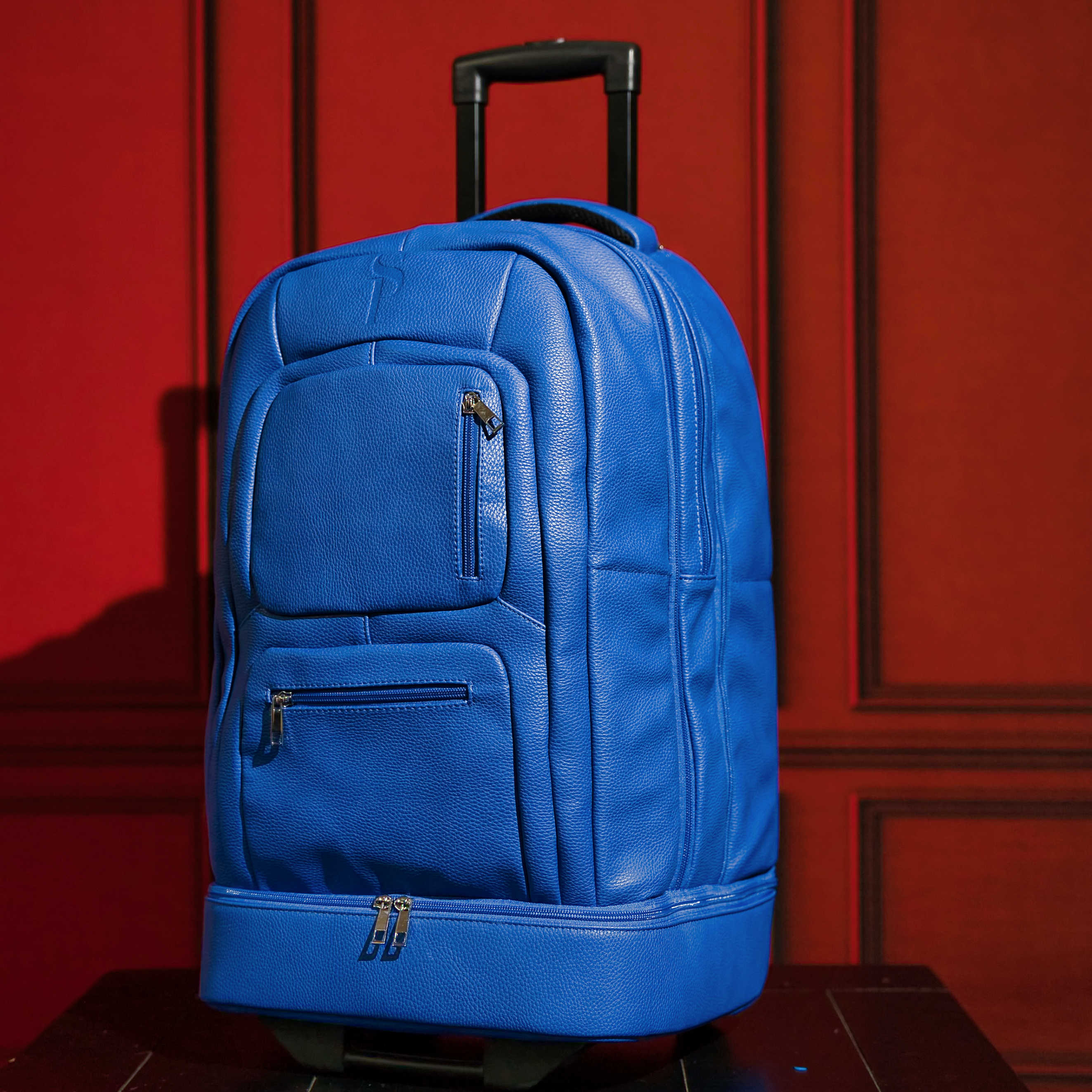 Royal Blue Leather Carry-On Roller Bag (Only 150 Made) - Image 7