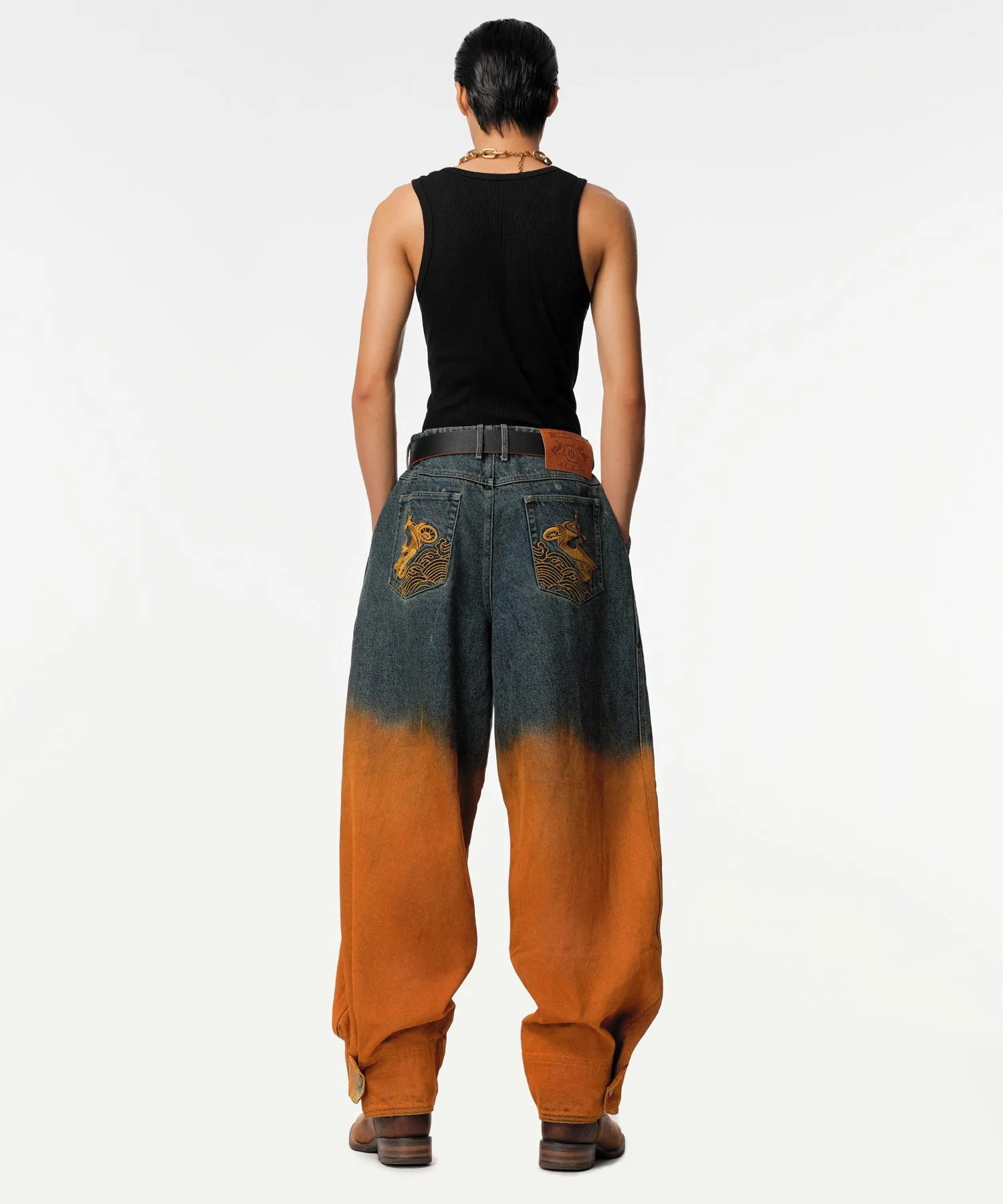 Rusted Ombre Gemyny Horseshoe Jeans - Image 4