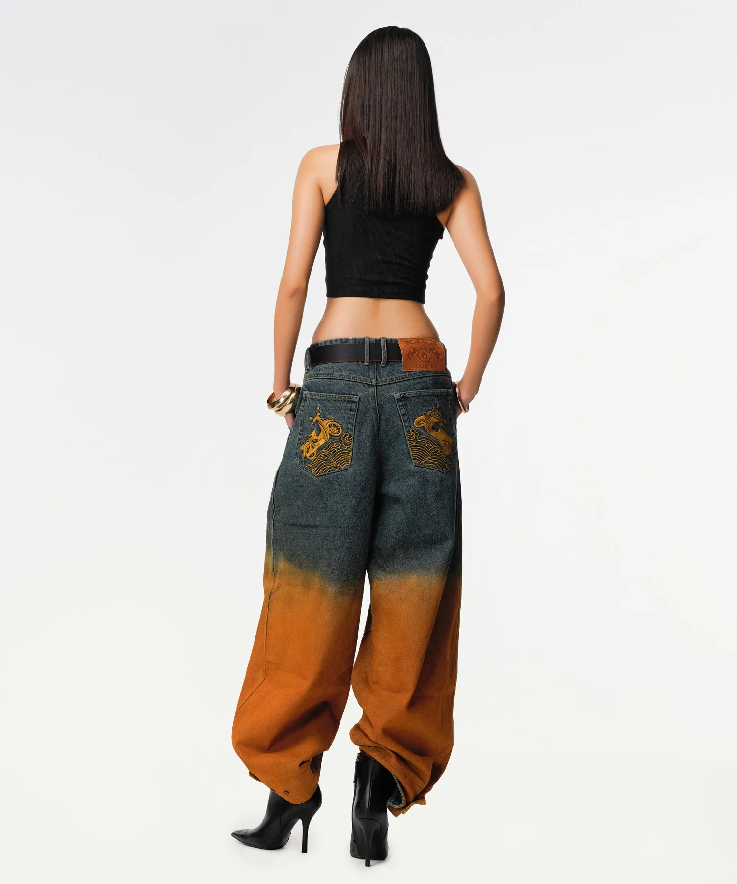 Rusted Ombre Gemyny Horseshoe Jeans - Image 7