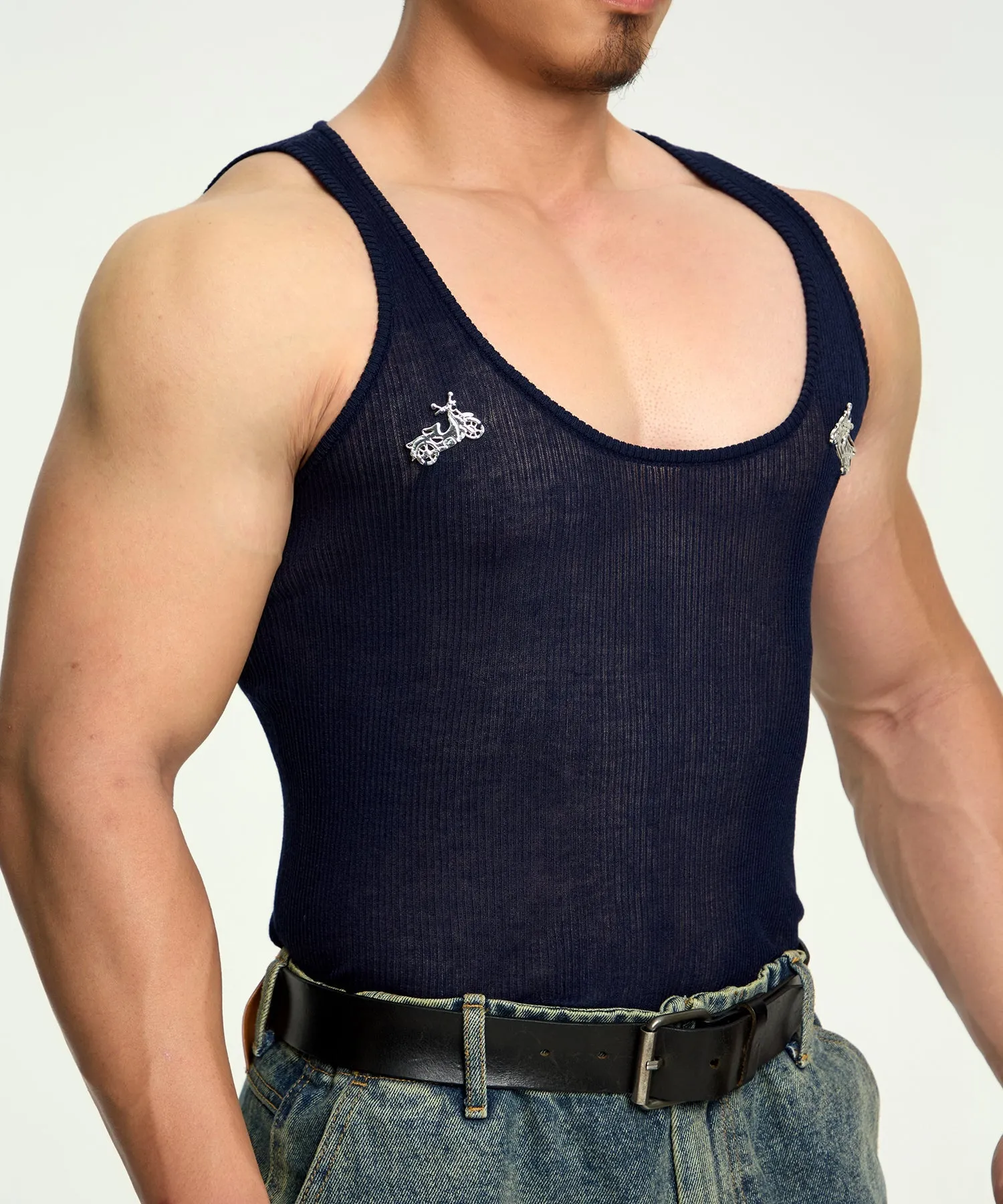 Saigonagram Sheer Rib Knit Tank Top - Image 8