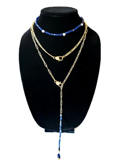 Sapphire and Freshwater Pearls Choker Necklace - Image 4