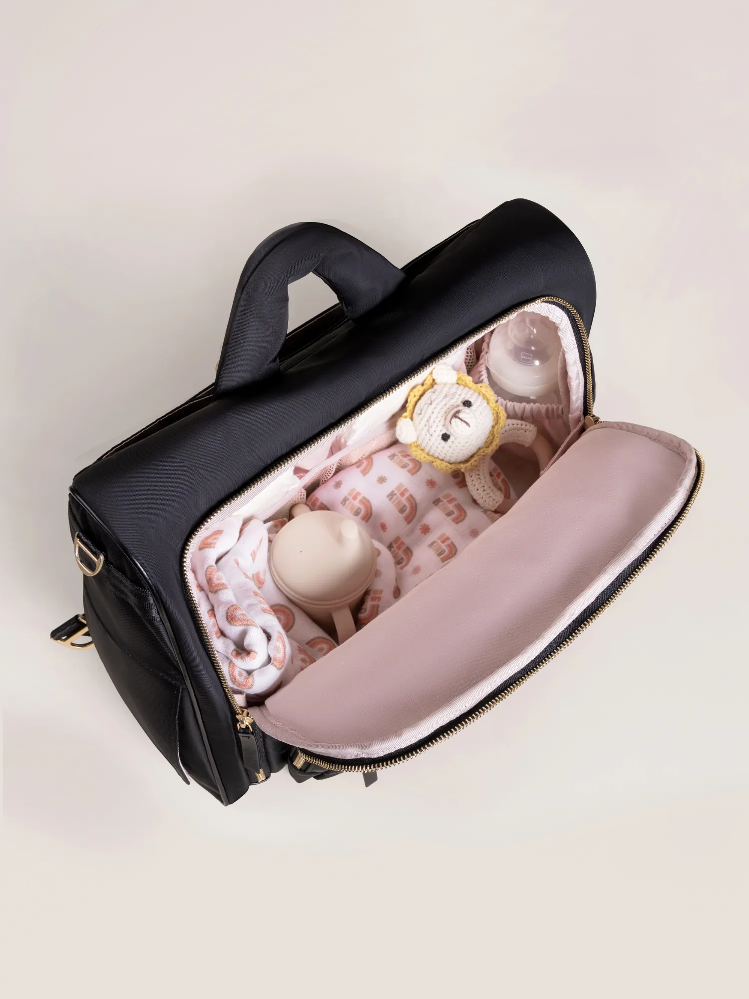 Satchel Black – 3-in-1 Stylish & Versatile Diaper Bag - Image 3
