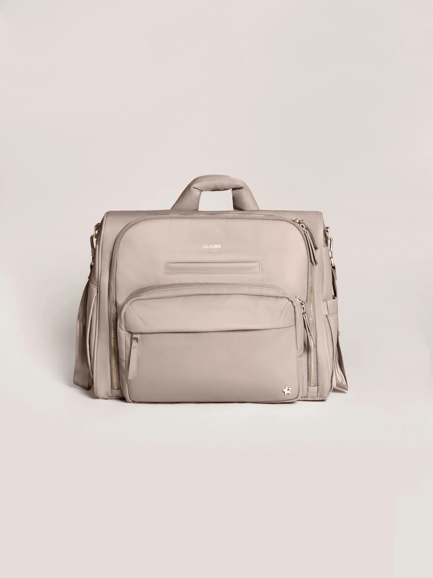 Satchel Taupe – Stylish & Versatile 3-in-1 Diaper Bag - Image 2