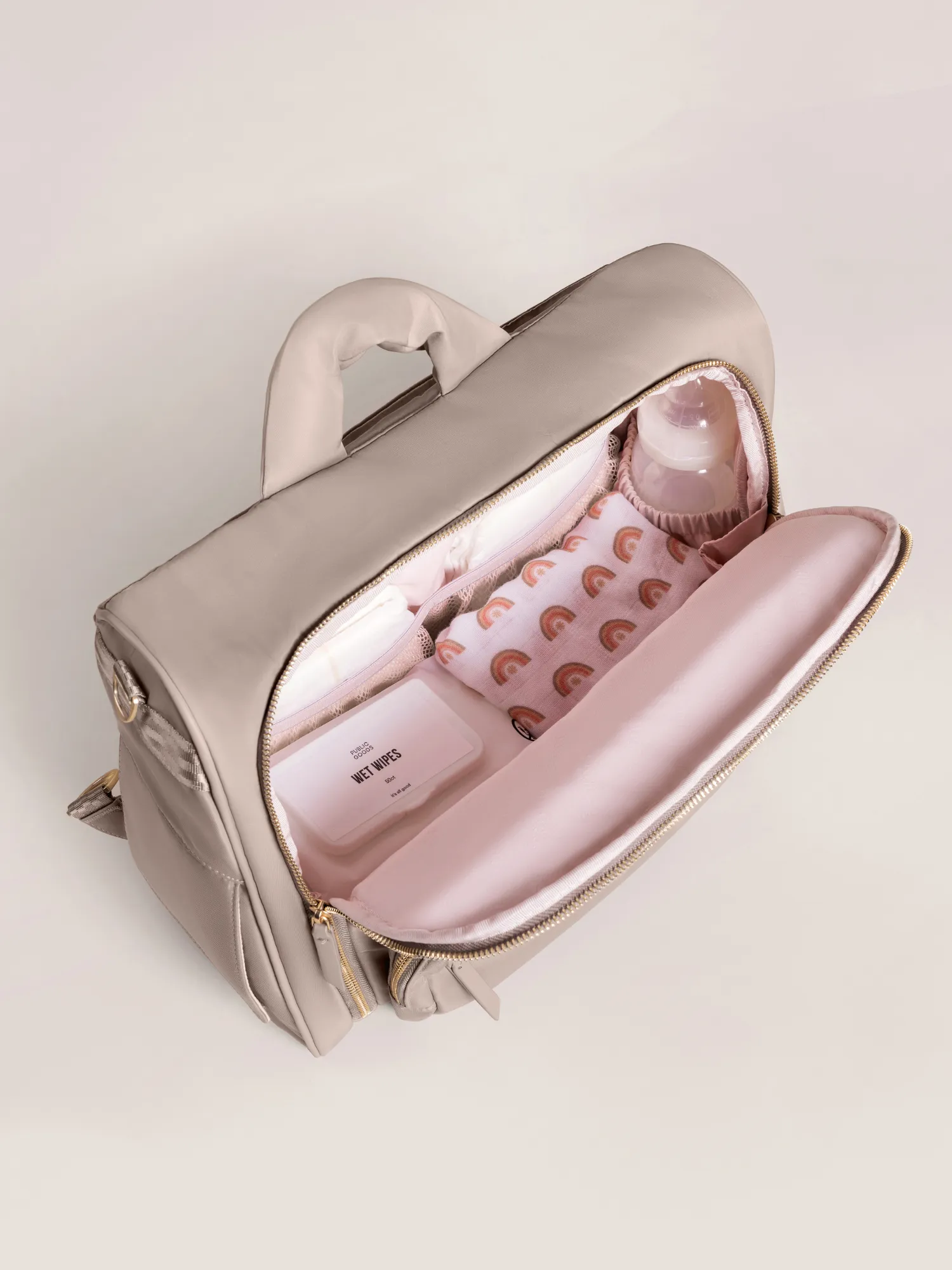 Satchel Taupe – Stylish & Versatile 3-in-1 Diaper Bag - Image 5