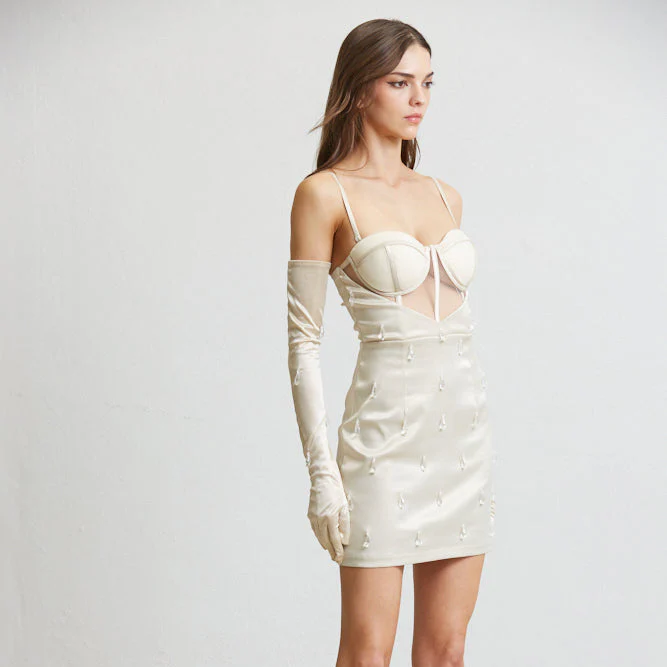 Satin Serenity Strapless Dress