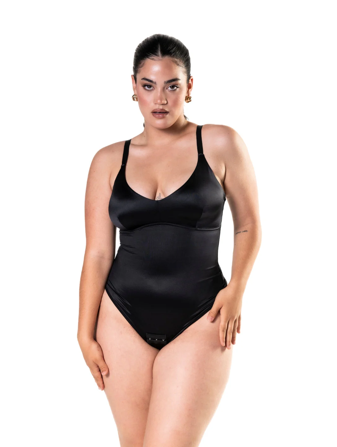 Satin Snatched Thong Bodysuit - Image 4