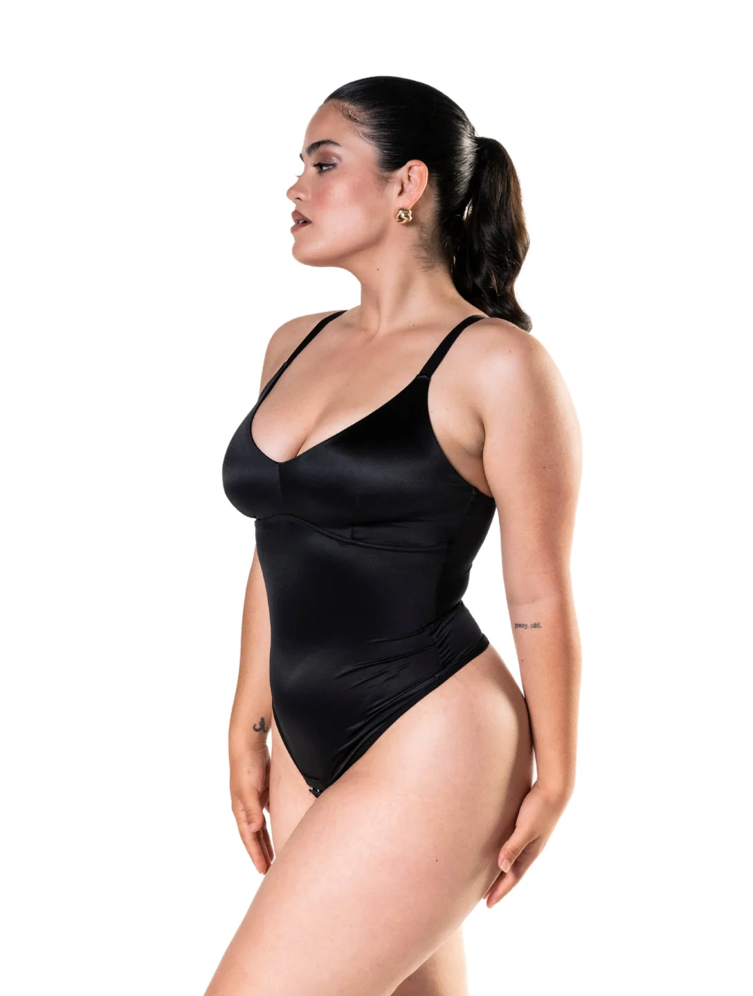 Satin Snatched Thong Bodysuit - Image 5