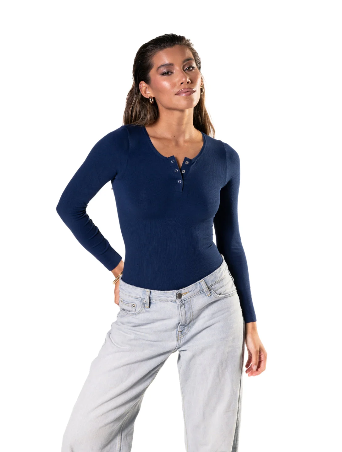 Seamless Long Sleeve Thong Bodysuit - Image 8