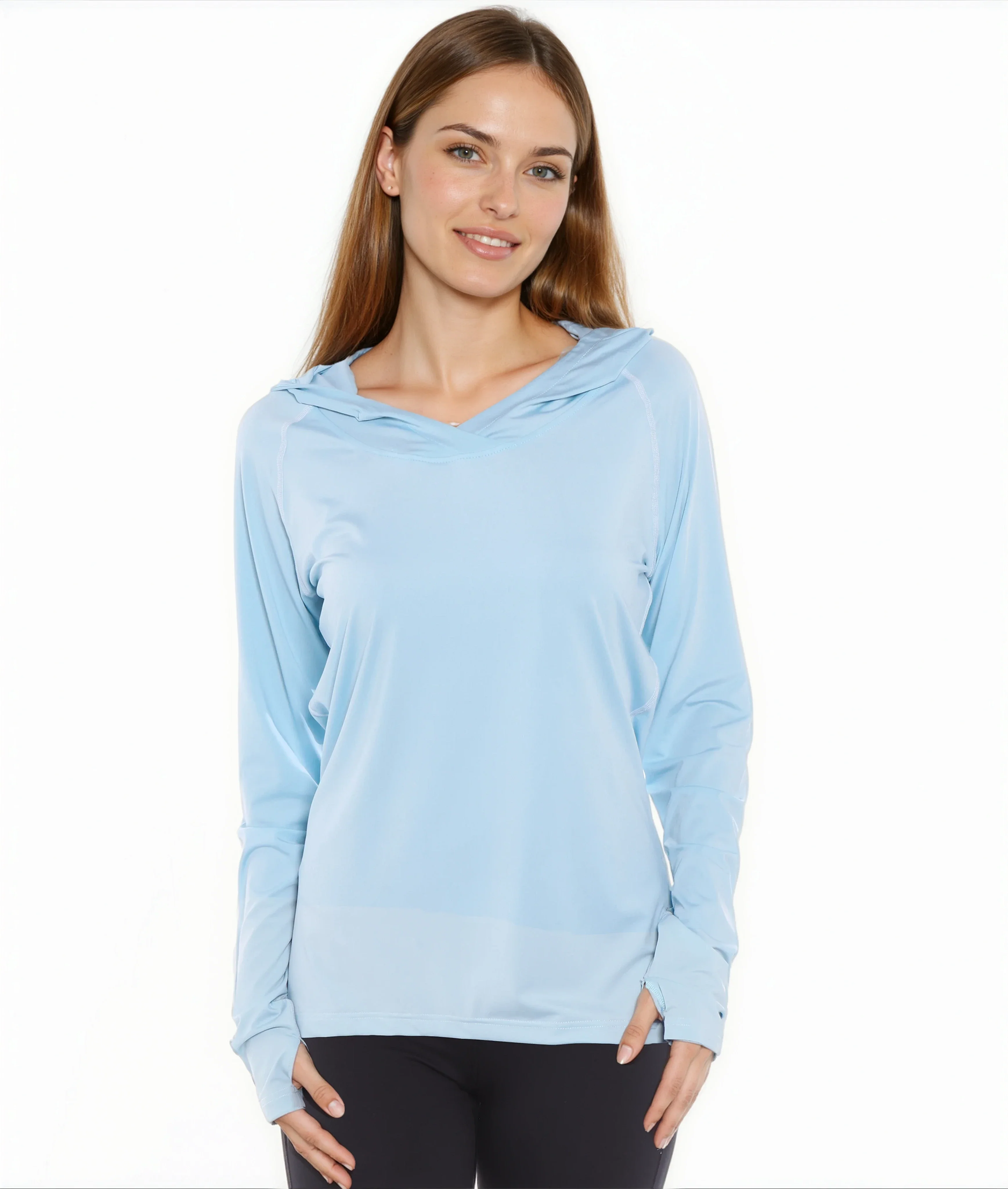 Seaside Performance Hoody. Light Blue - Image 2
