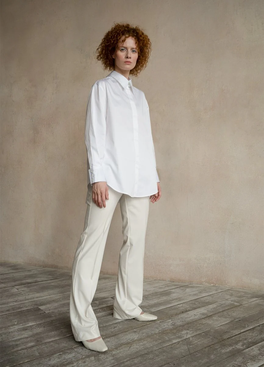 Seconda Oversized White Cotton Business Shirt - Image 4