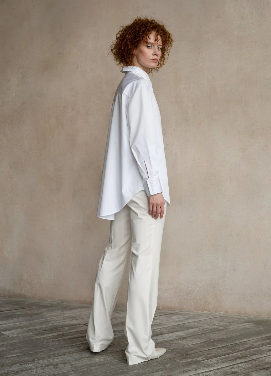 Seconda Oversized White Cotton Business Shirt - Image 5