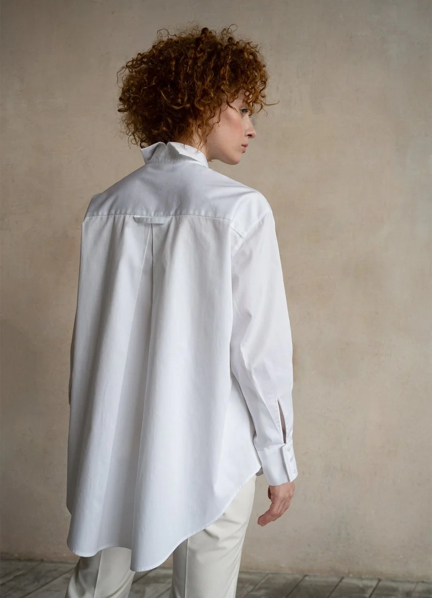 Seconda Oversized White Cotton Business Shirt - Image 6