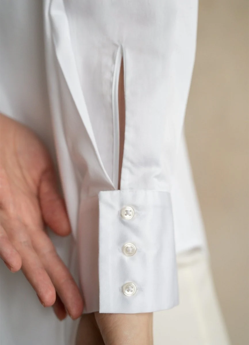 Seconda Oversized White Cotton Business Shirt - Image 9