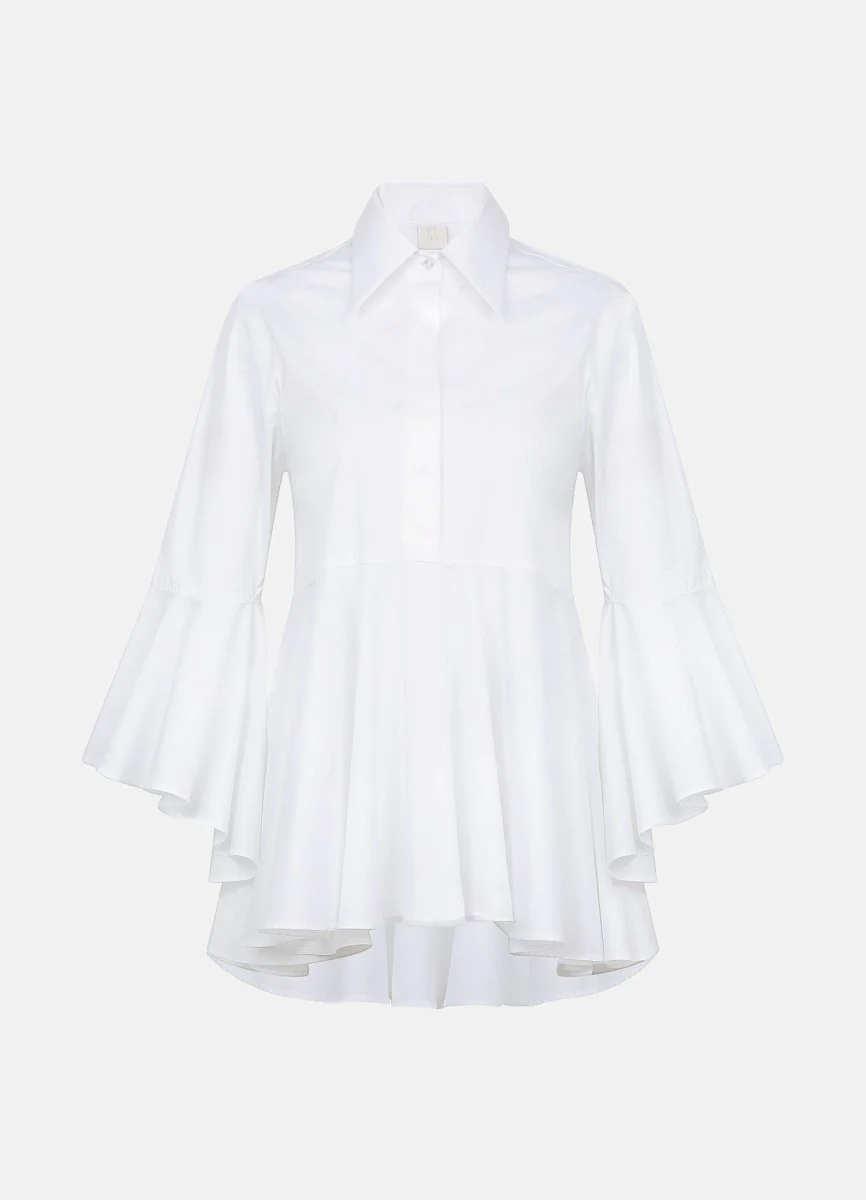 Sesta Italian Design White Gabardine Shirt - Image 2