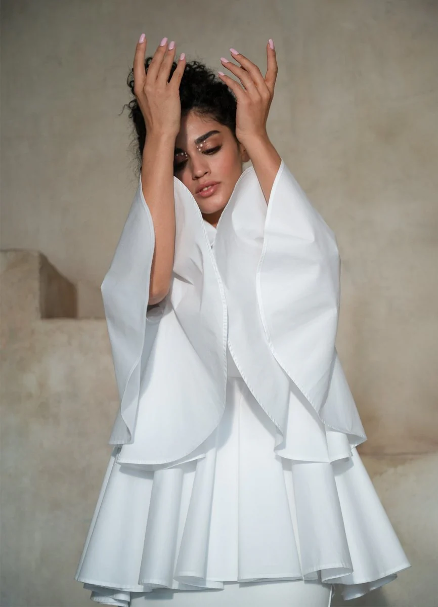 Sesta Italian Design White Gabardine Shirt - Image 5