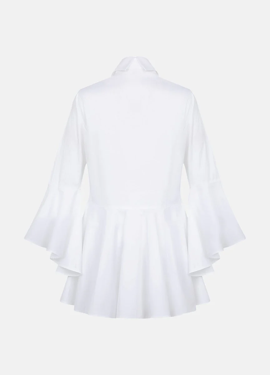 Sesta Italian Design White Gabardine Shirt - Image 7
