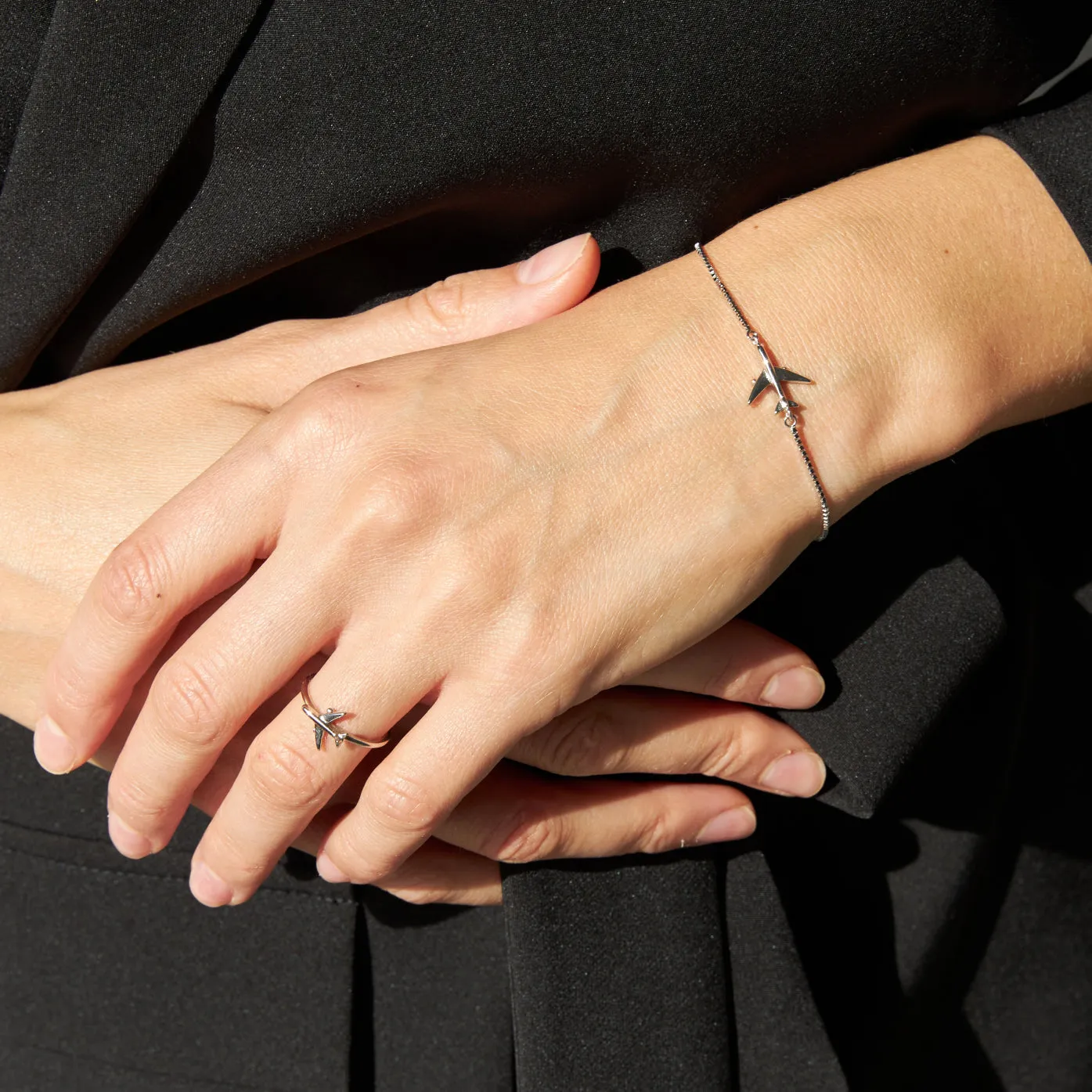 Silver Airplane Ring - Image 2