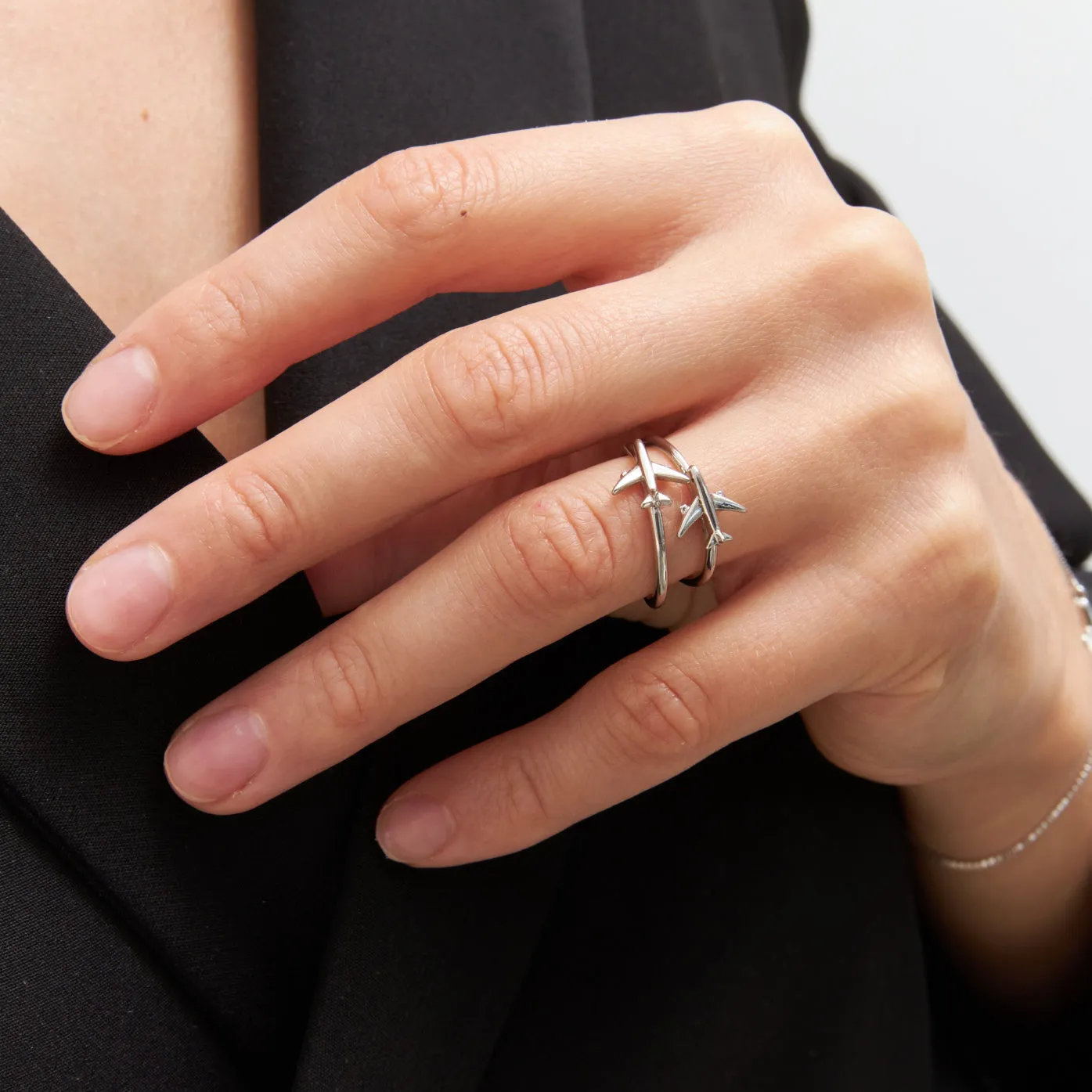 Silver Airplane Ring - Image 4