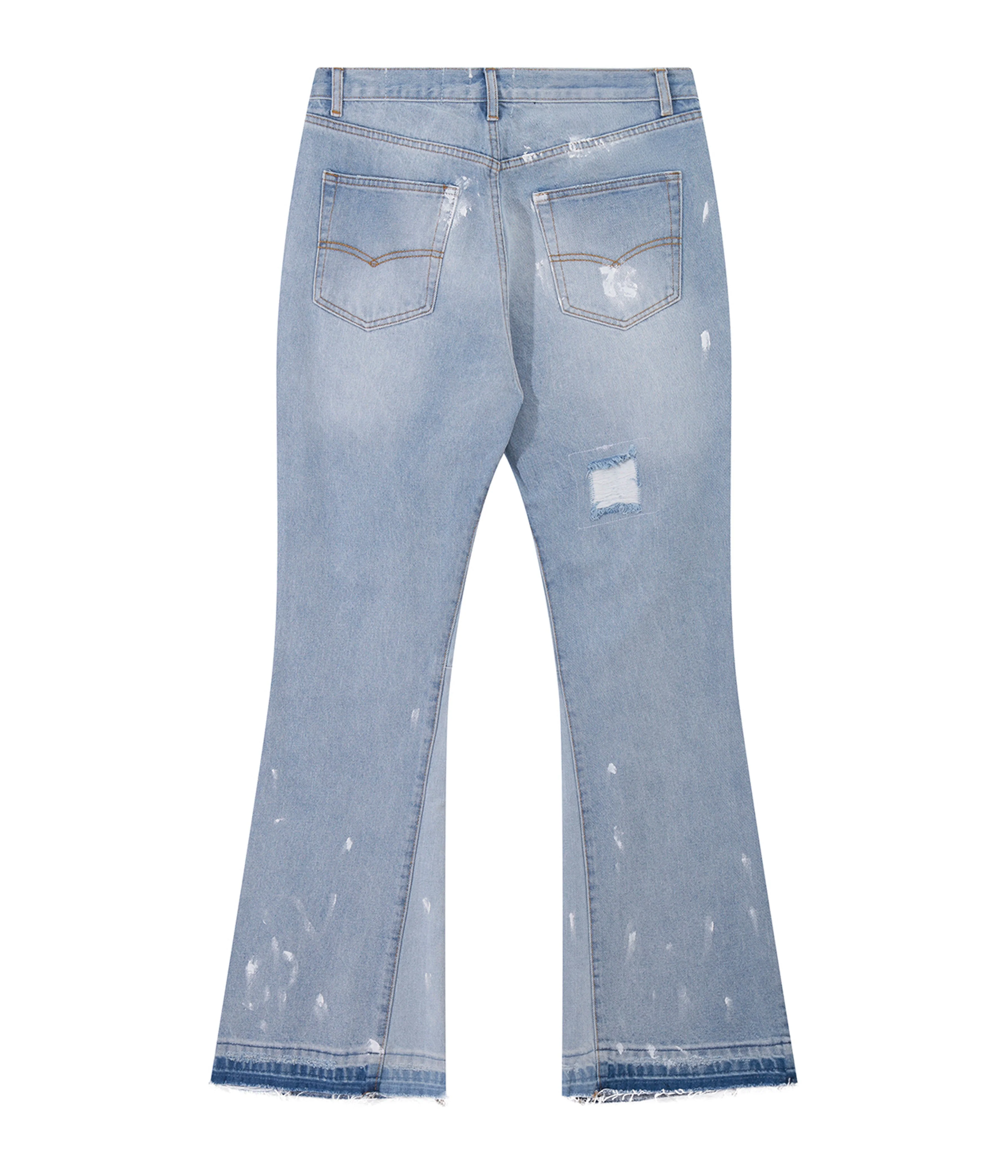 SKY DISTRESSED SPLIT FLARE DENIM - Image 2